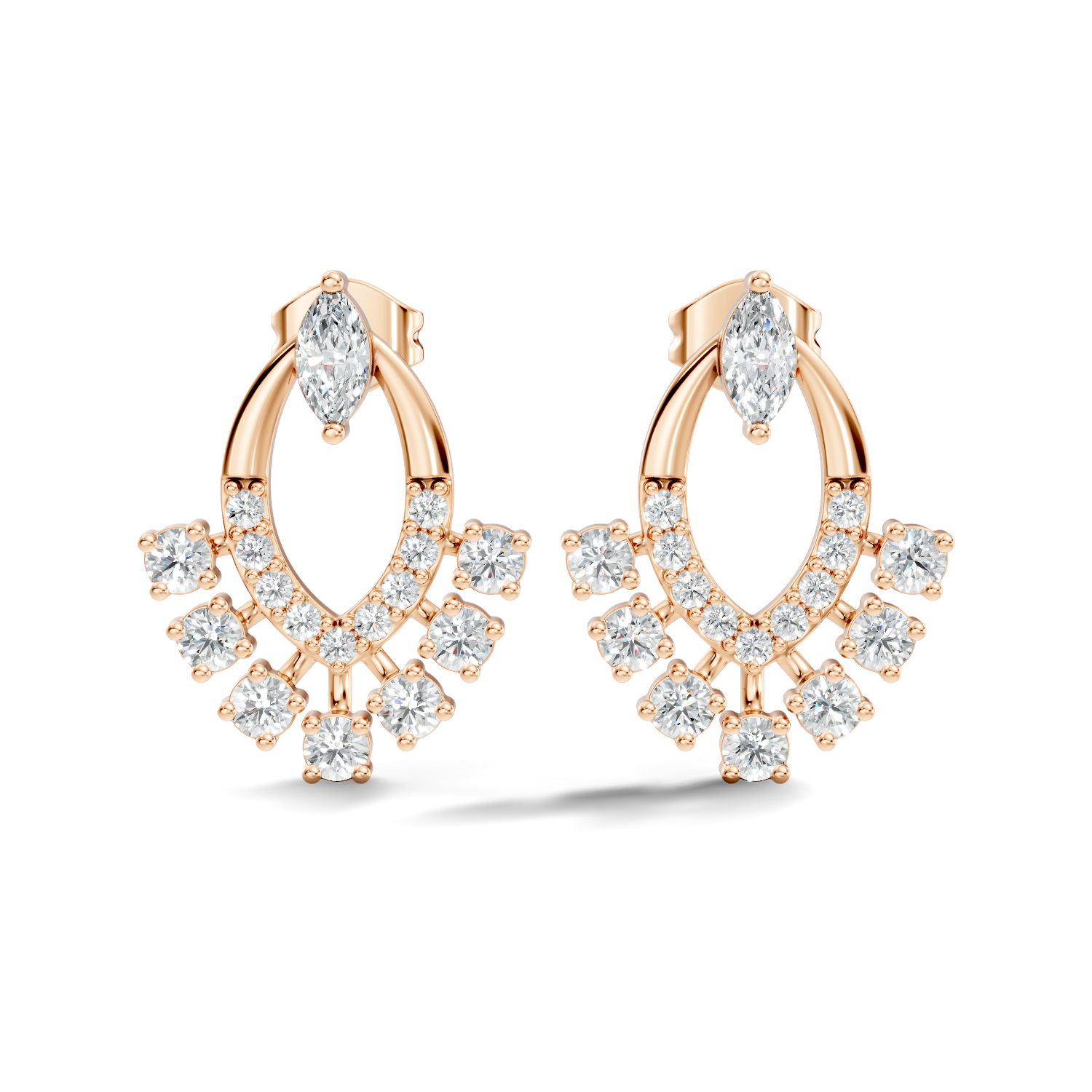 Round-Cut Lab-grown Diamond Vintage Earrings in 10K White Gold