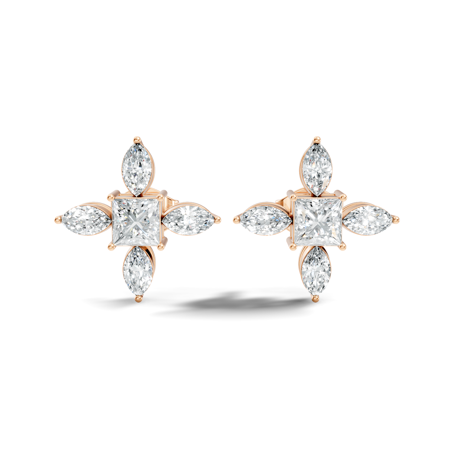 1.80Ct Marquise-Cut Lab-grown and Natural Diamond Earrings in 10K White Gold