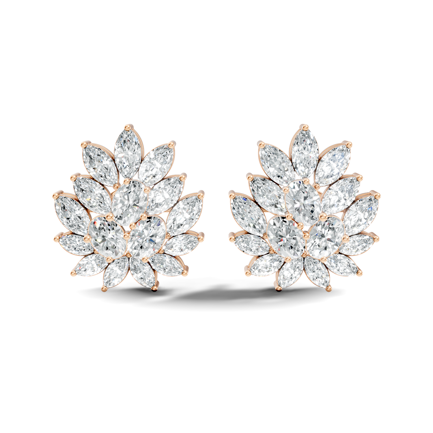 1.96Ct Marquise-Cut Lab-grown and Natural Diamond Earrings in 10K Rose Gold