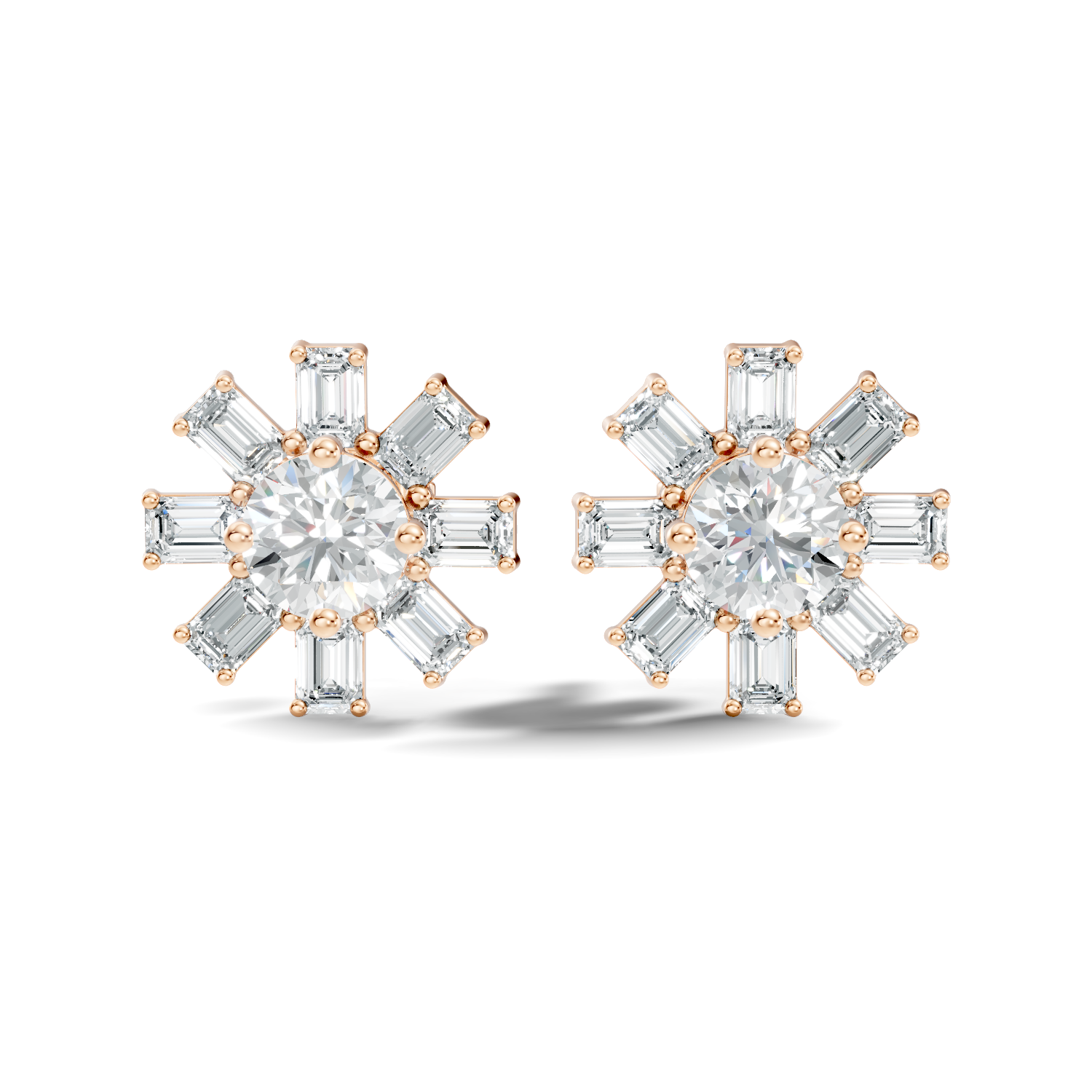 2.92Ct Round-Cut Lab-grown Diamond Earrings in 14K White Gold
