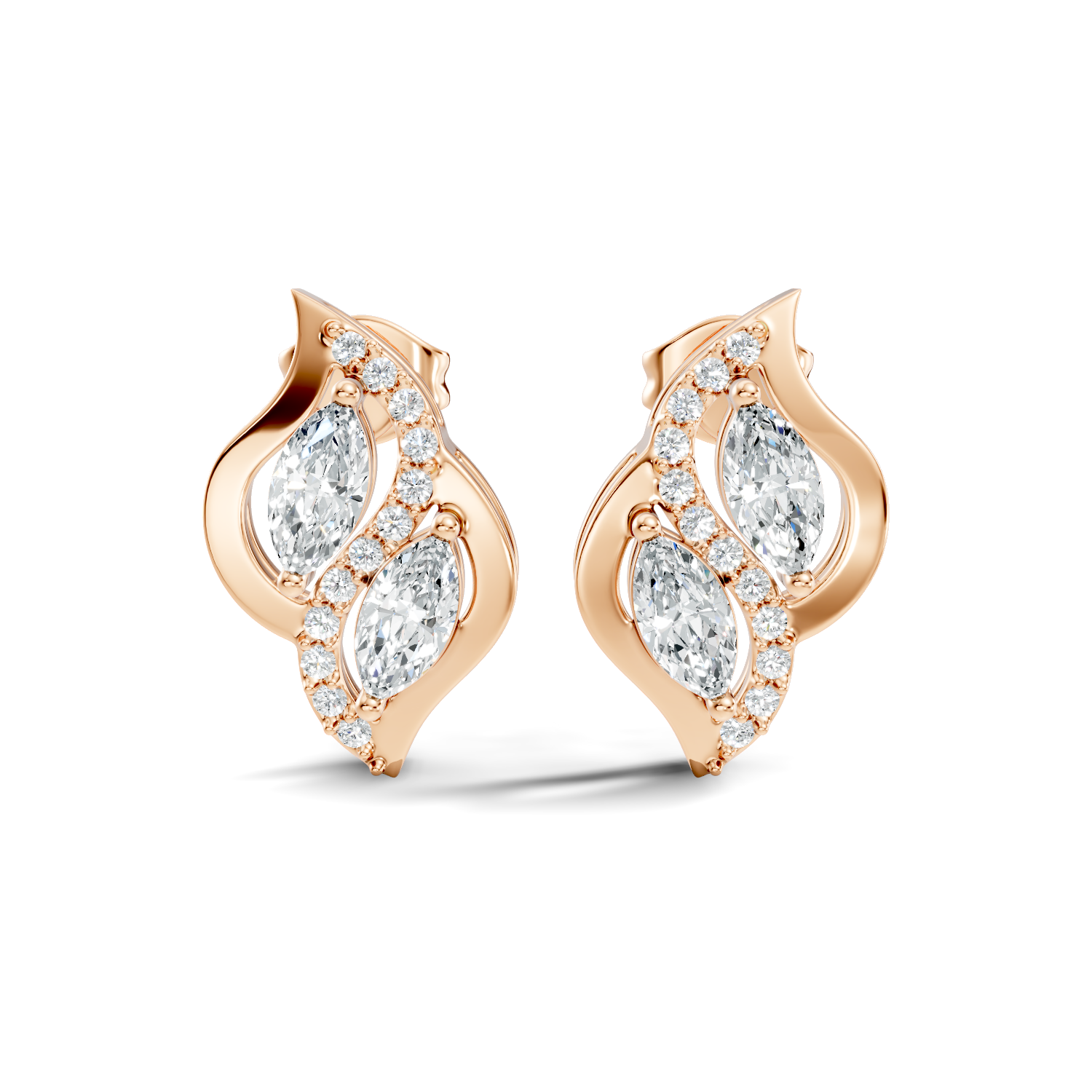 Round-Cut Lab-grown Diamond Antique Earrings in 10K White Gold