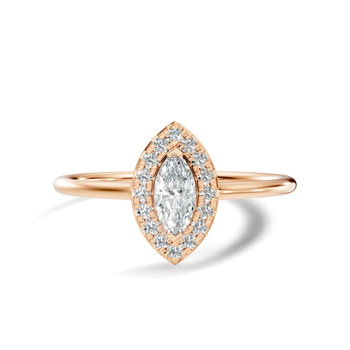 Oval-Cut Lab-grown Diamond Halo Ring in 10K Rose Gold