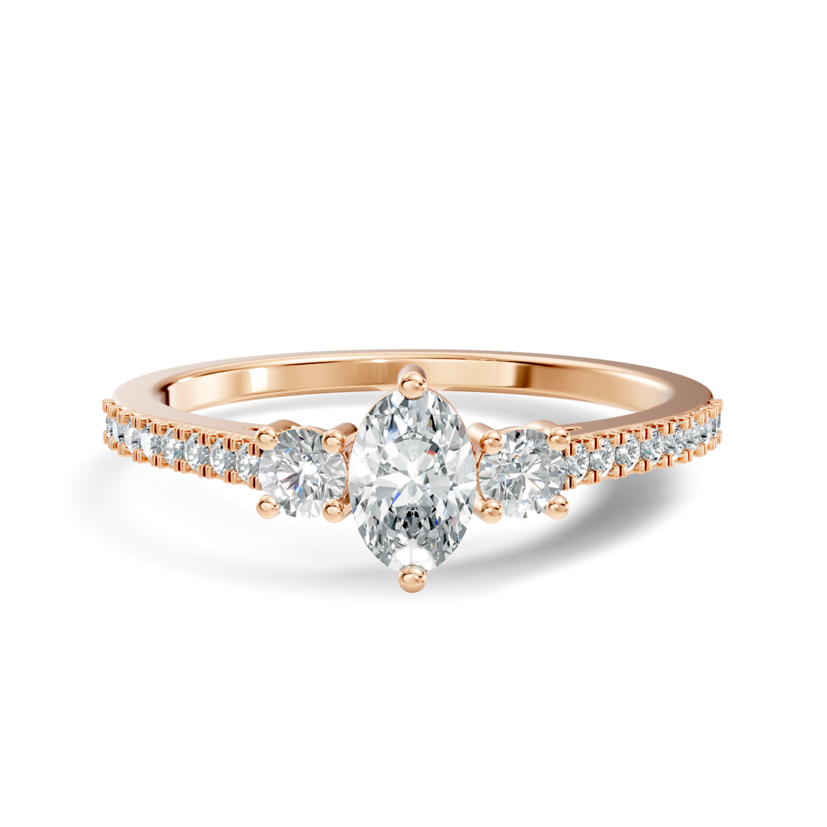 Oval-Cut Lab-grown Diamond Cluster Ring in 10K White Gold