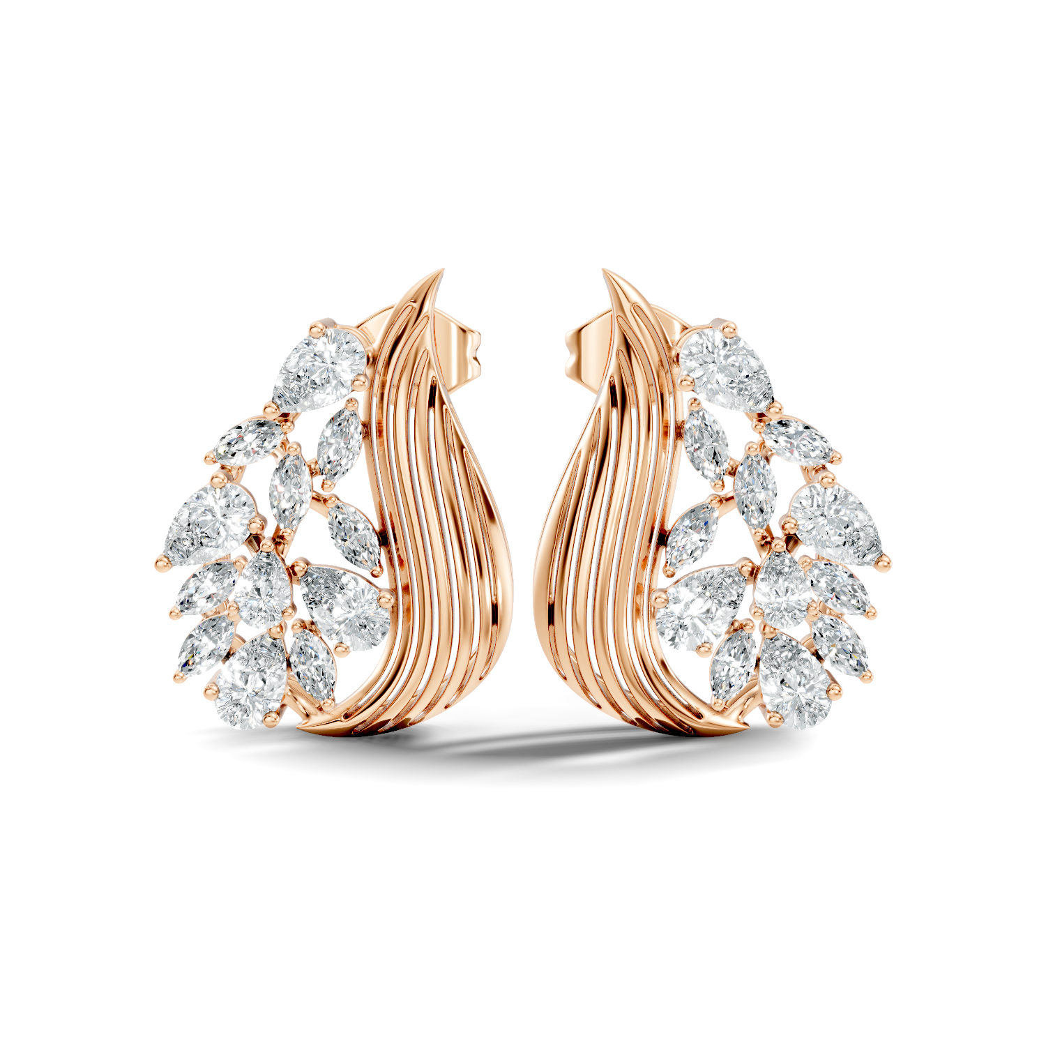 2.47Ct Round-Cut Lab-grown Diamond Earrings in 10K Rose Gold