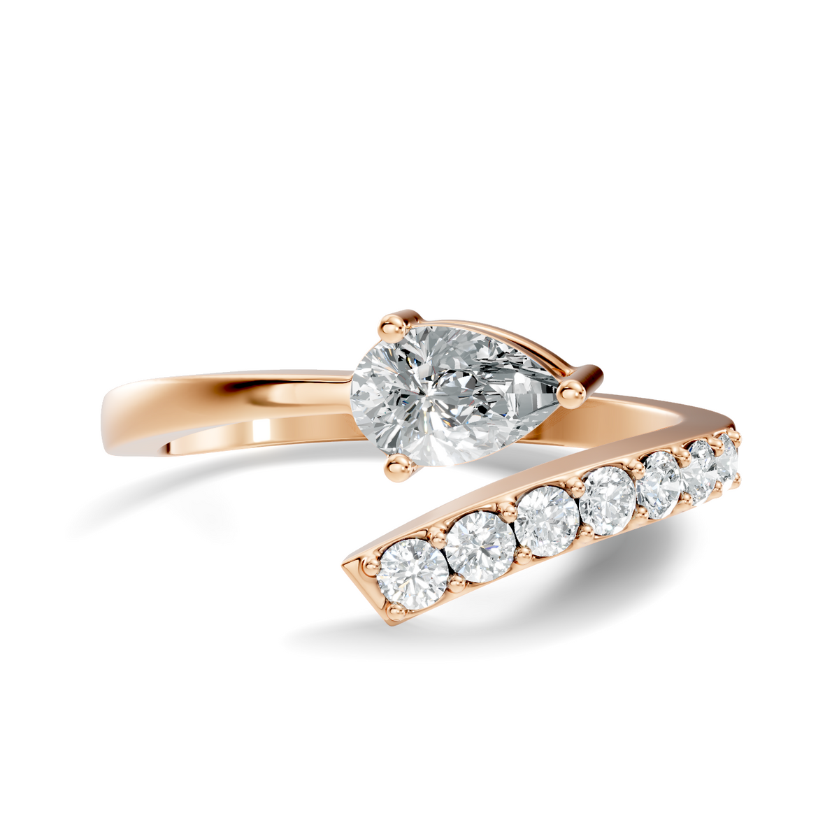 Round-Cut Lab-grown and Natural Diamond Vintage Ring in 10K Yellow Gold