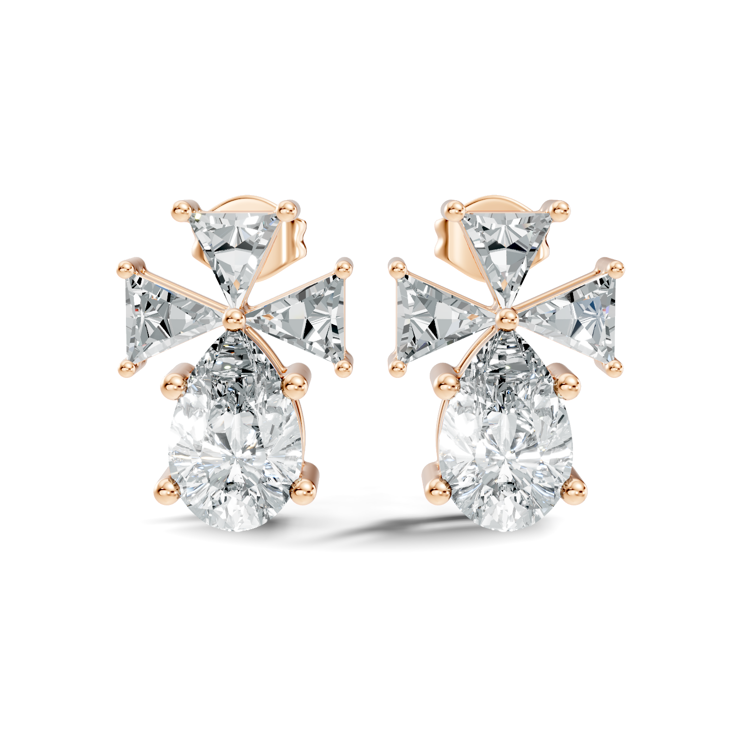 Marquise-Cut Lab-grown Diamond Earrings in 10K Yellow Gold