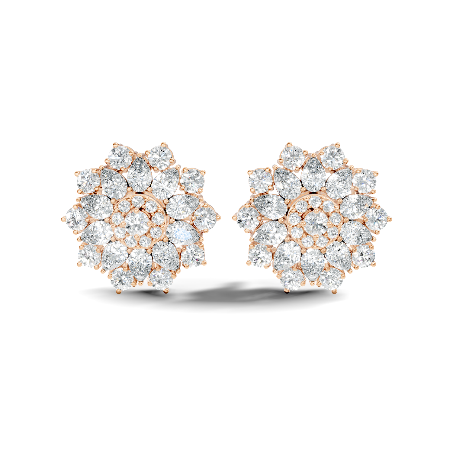 1.19Ct Round-Cut Lab-grown and Natural Diamond Earrings in 10K White Gold