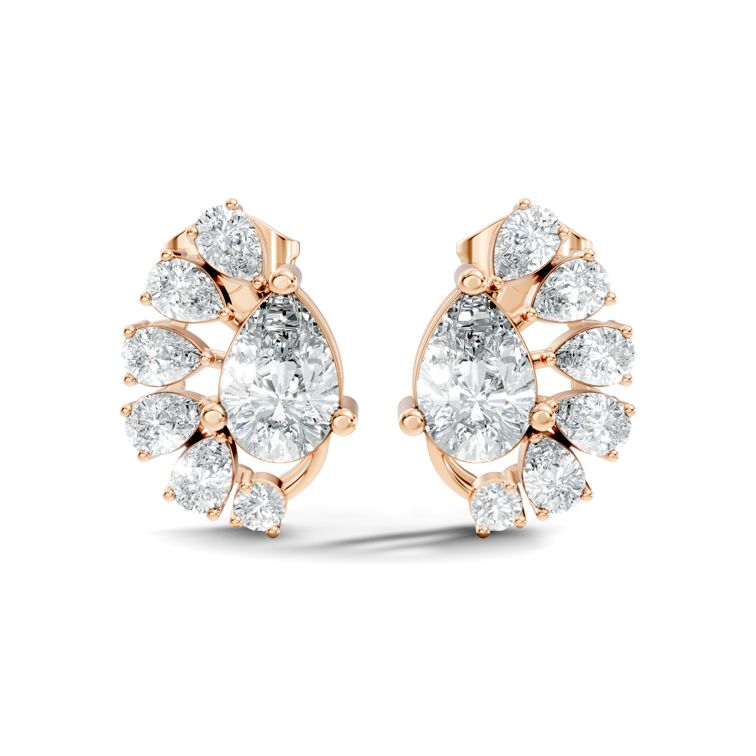 2.12Ct Round-Cut Lab-grown Diamond Earrings in 10K Yellow Gold