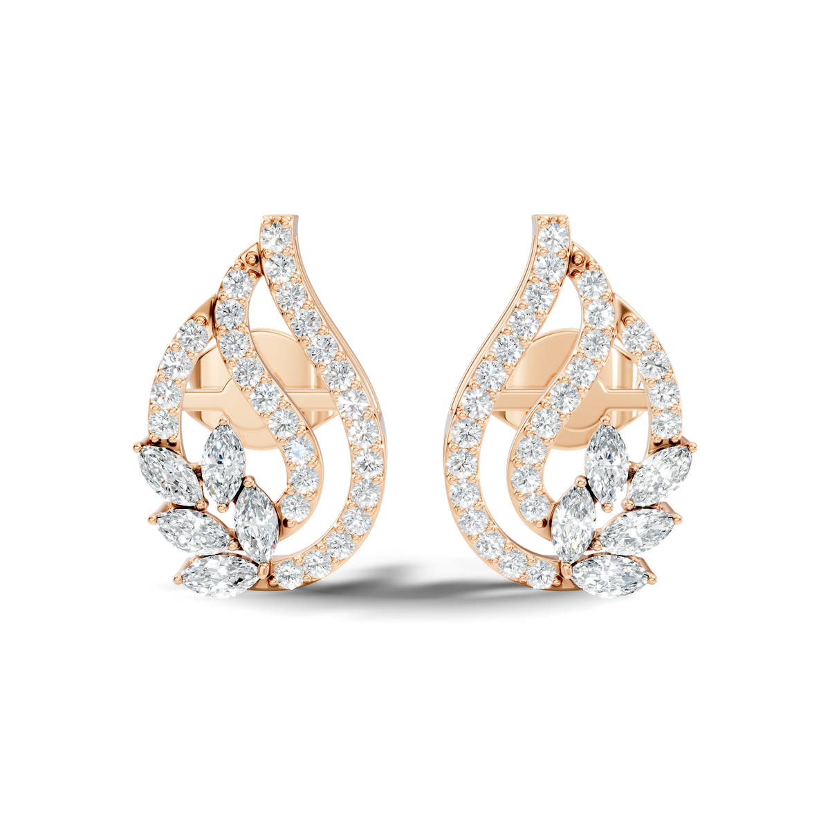 Cushion-Cut Lab-grown Diamond Earrings in 14K White Gold