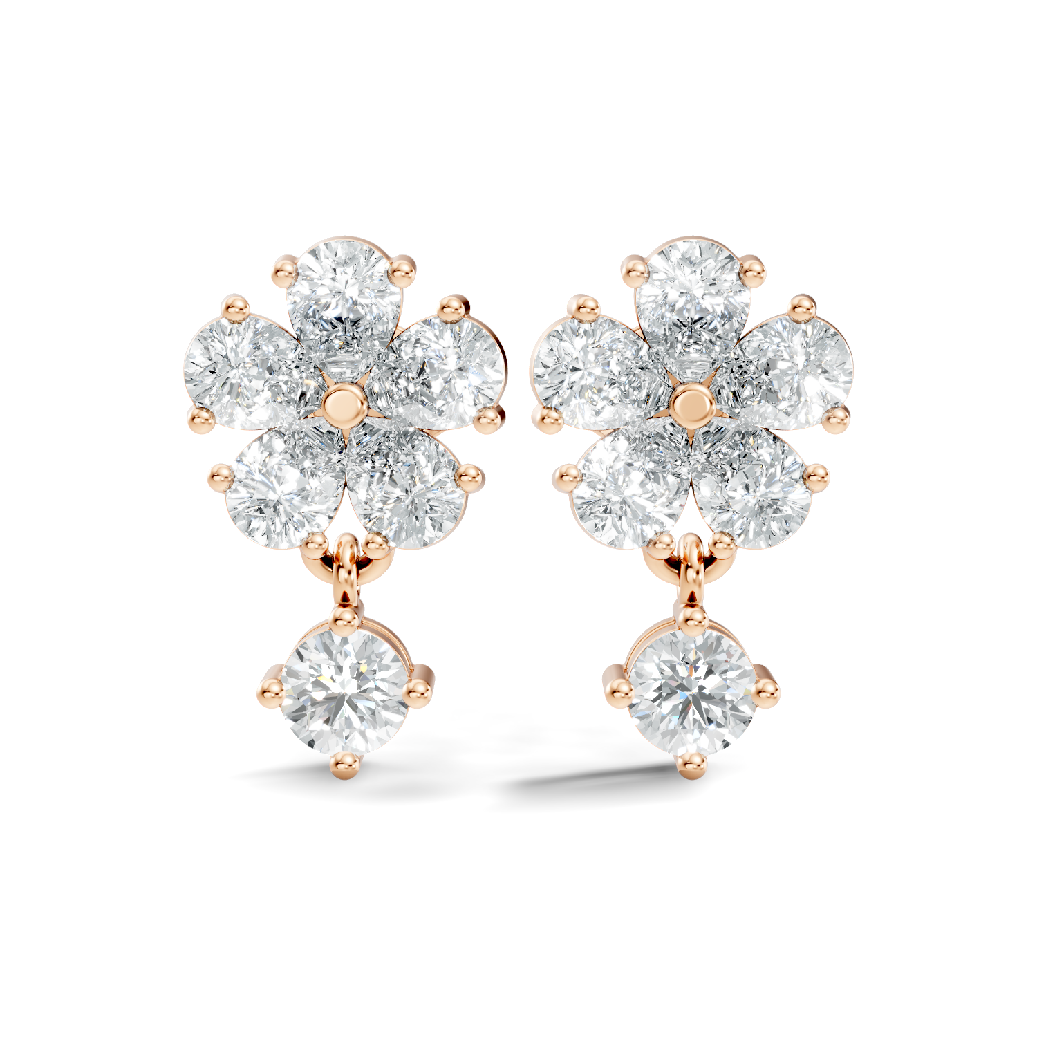 Round-Cut Lab-grown Diamond Antique Studs in 10K Yellow Gold