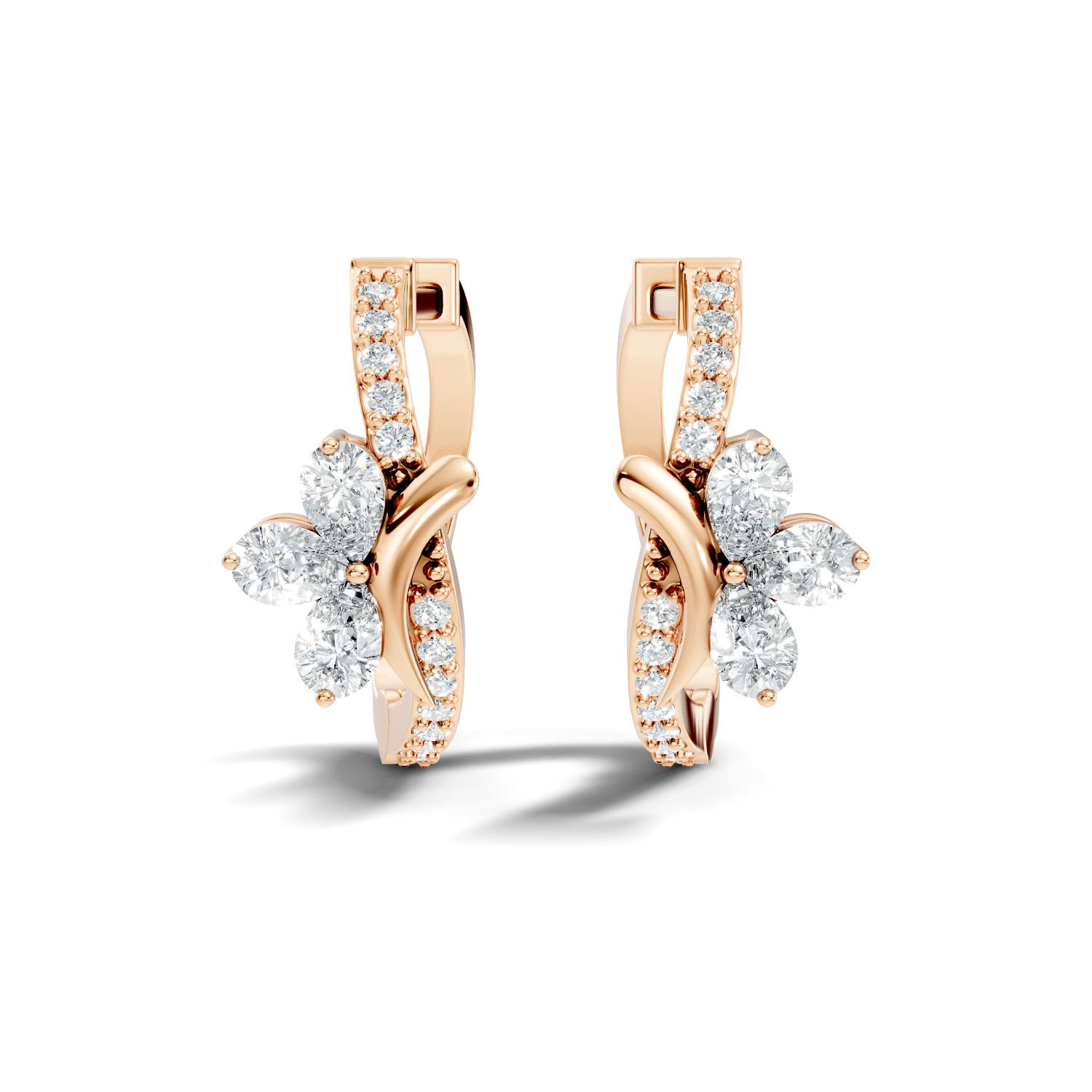 Princess-Cut Lab-grown Diamond Halo Earrings in 10K White Gold