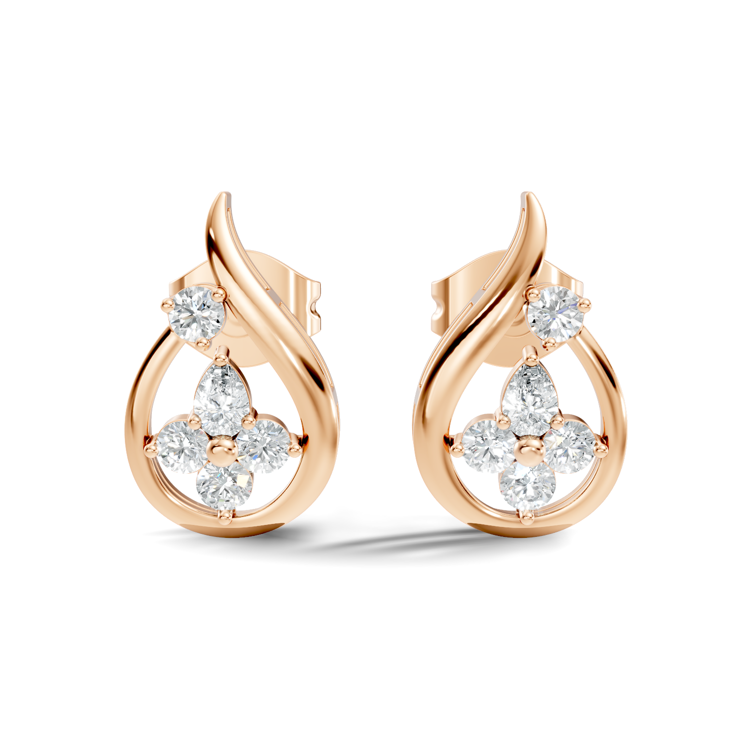 Marquise-Cut Lab-grown Diamond Antique Studs in 10K Yellow Gold