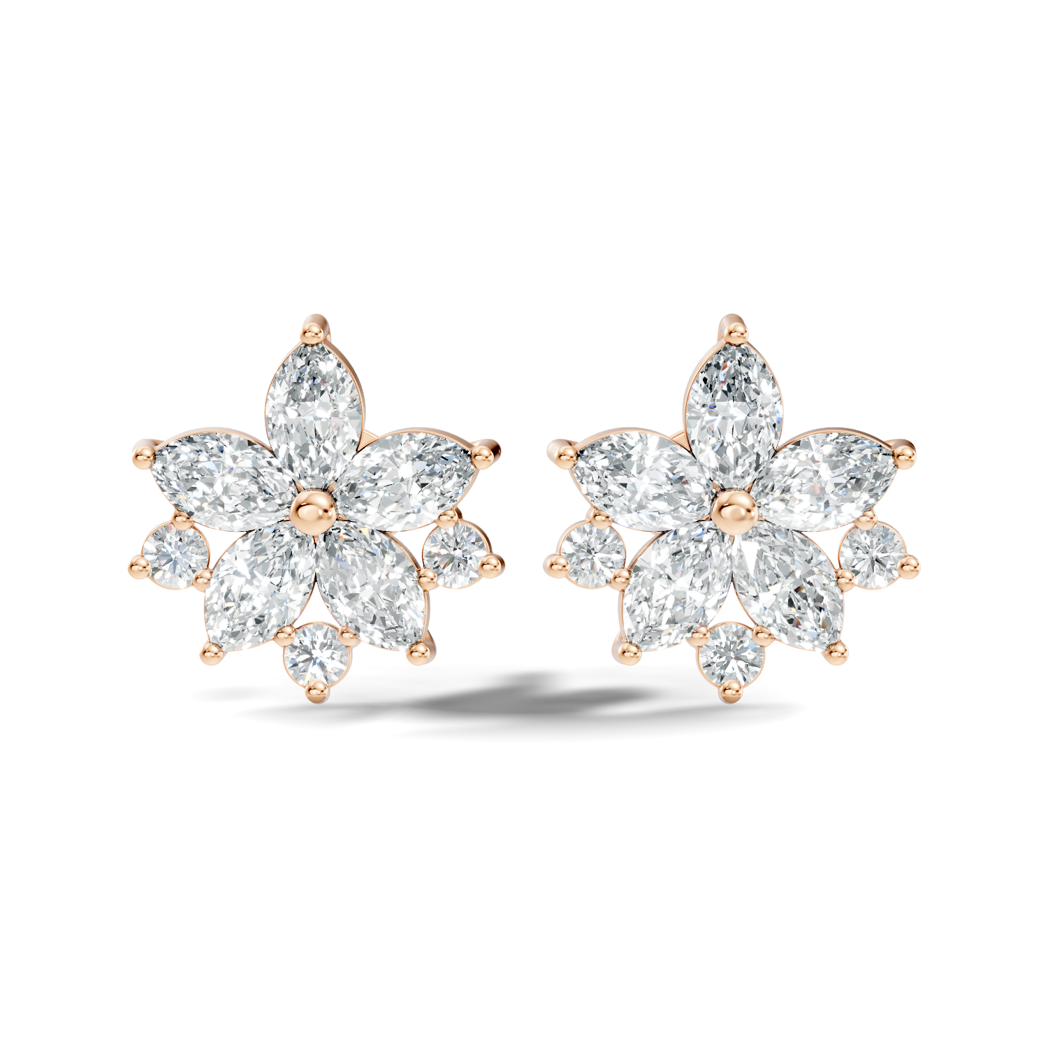 Round-Cut Lab-grown and Natural Diamond Studs in 10K White Gold