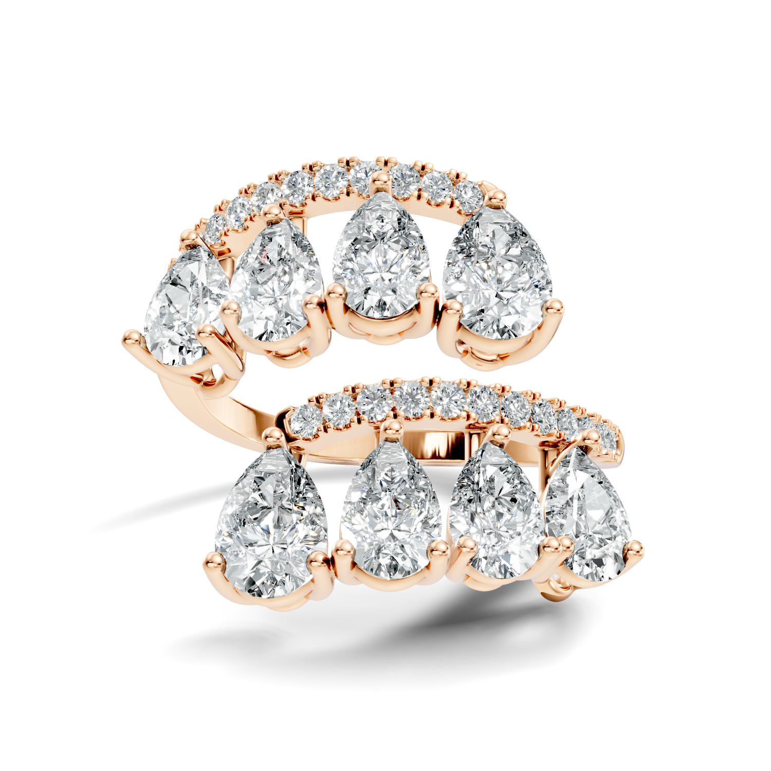 2.31Ct Pear-Cut Lab-grown Diamond Cluster Ring in 10K White Gold