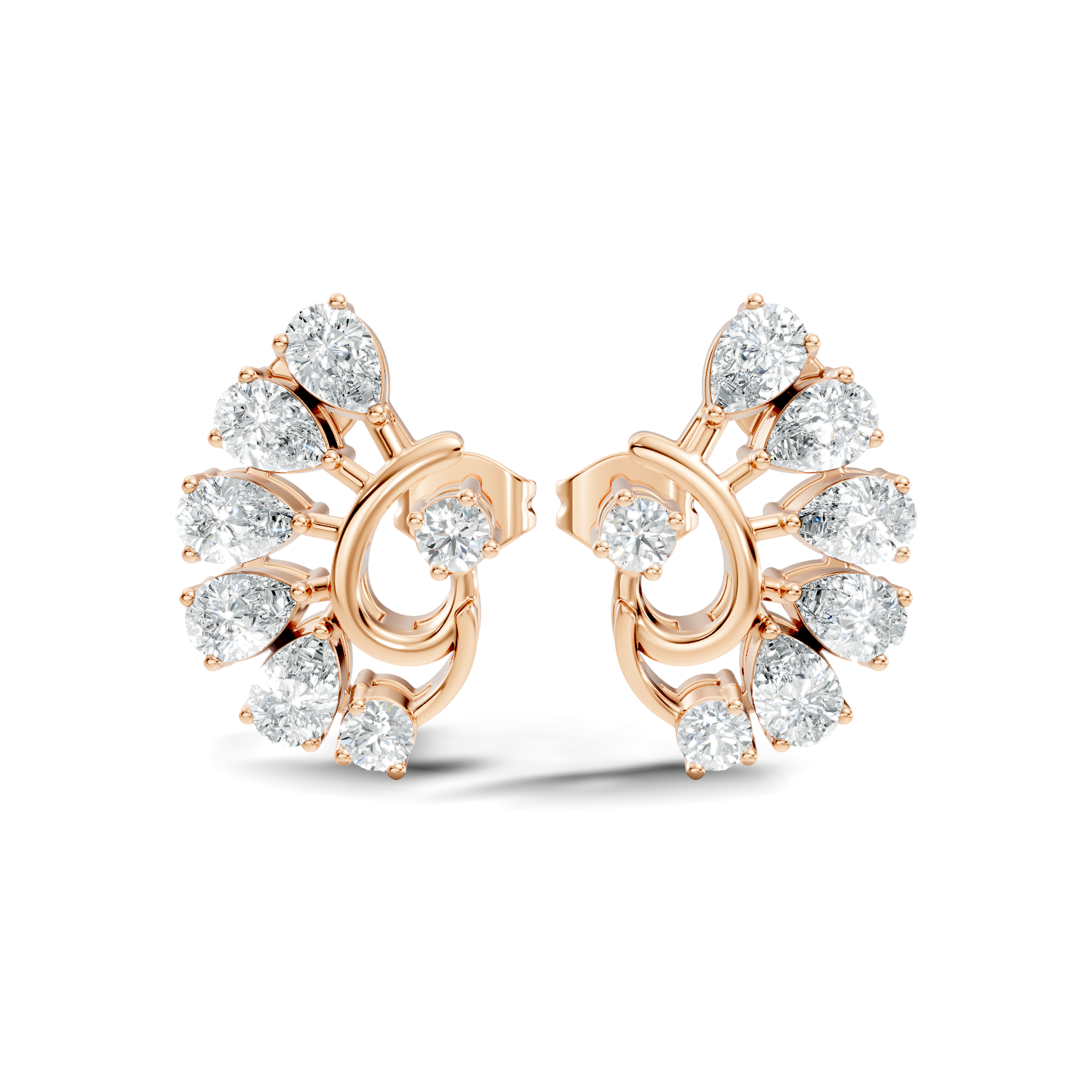 Marquise-Cut Lab-grown Diamond Earrings in 10K Rose Gold