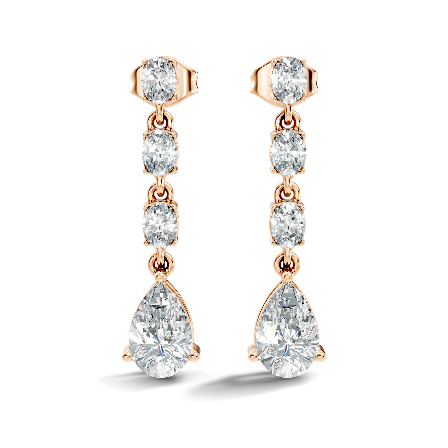 Round-Cut Lab-grown Diamond Antique Earrings in 10K White Gold