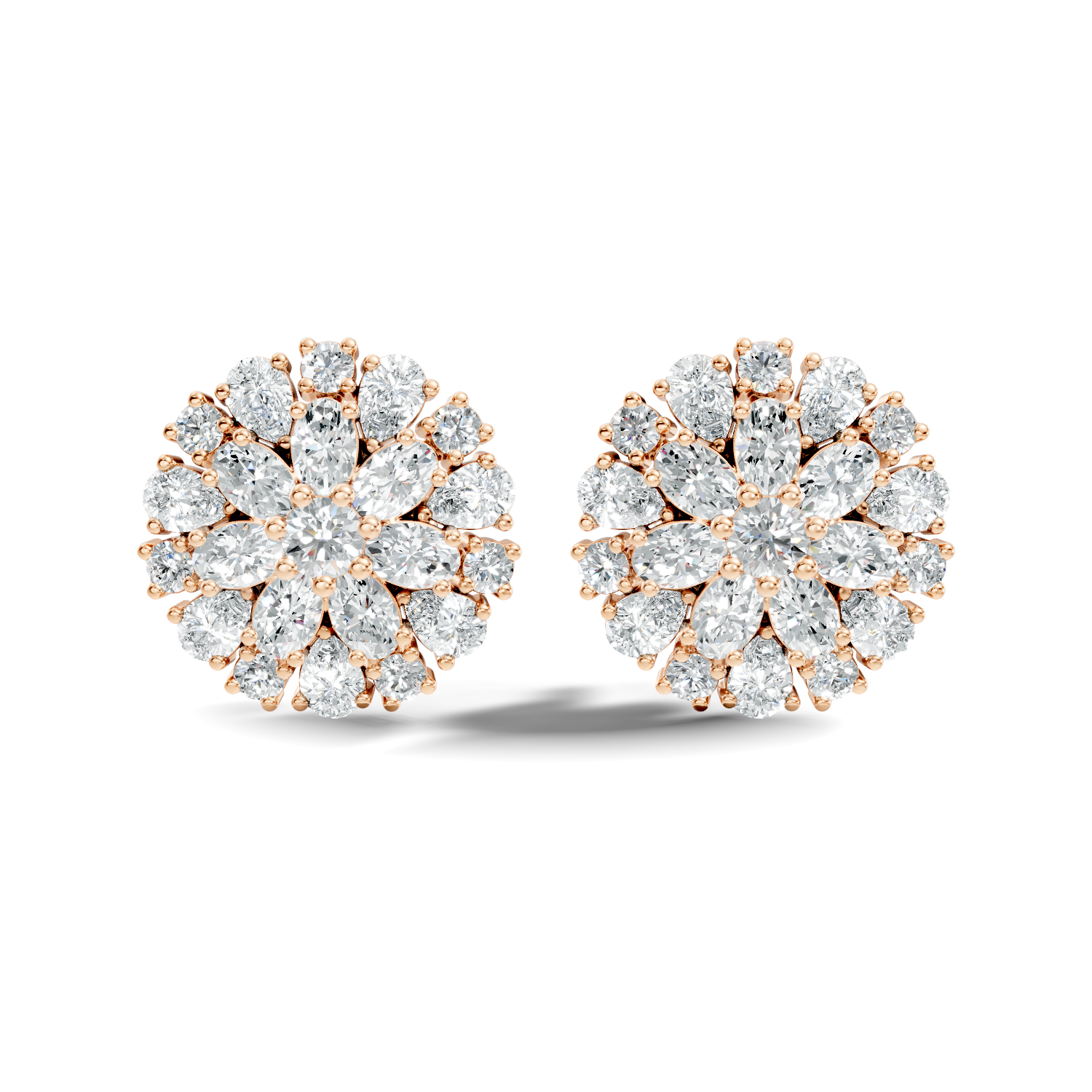 Marquise-Cut Lab-grown and Natural Diamond Earrings in 10K Rose Gold