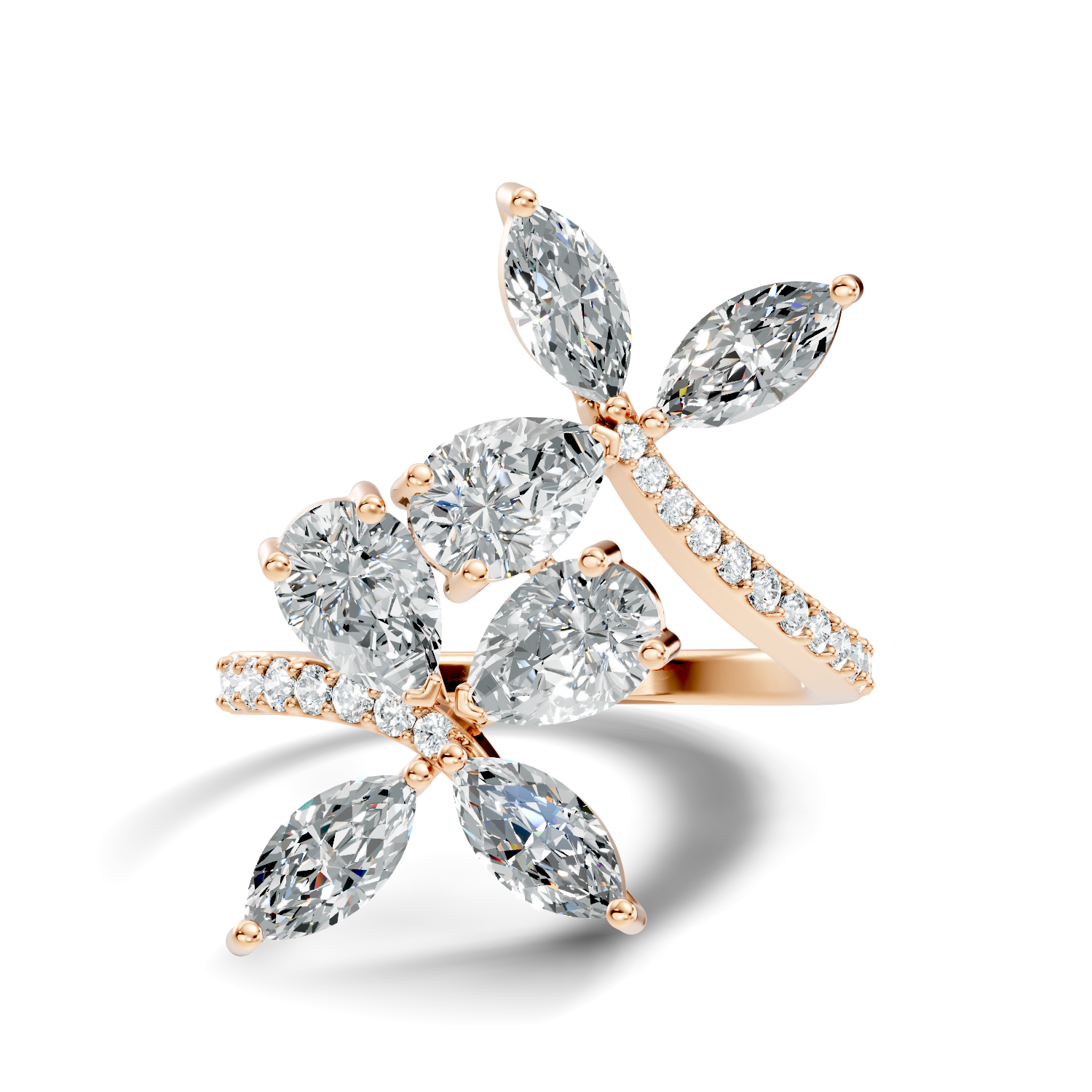Round-Cut Lab-grown Diamond Antique Ring in 10K Rose Gold