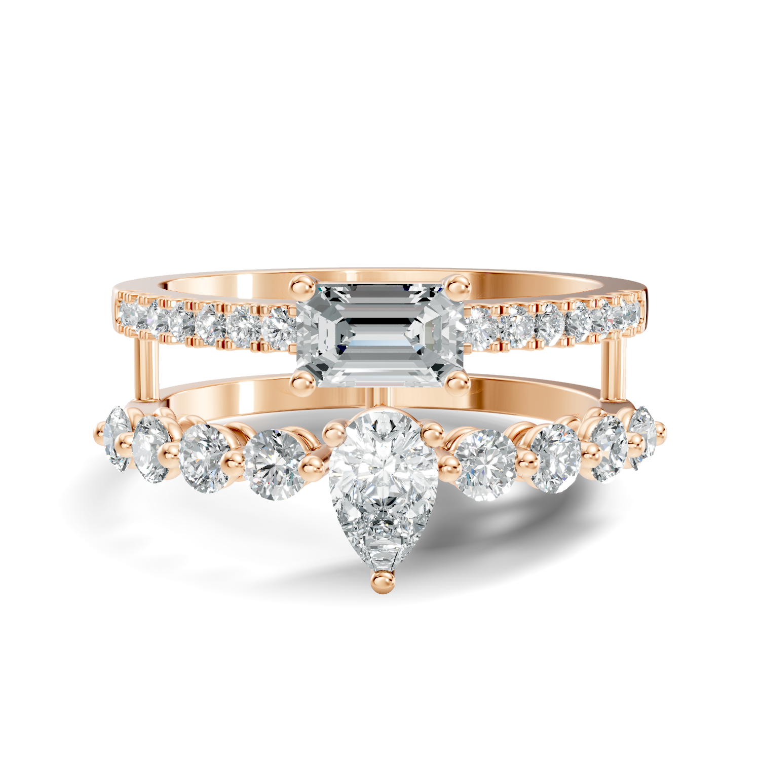 Marquise-Cut Lab-grown Diamond Cluster Ring in 10K Yellow Gold