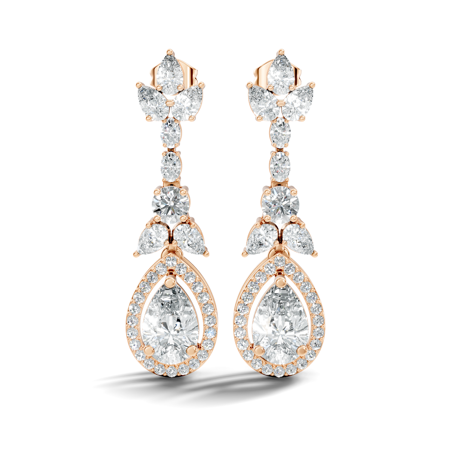 4.80Ct Marquise-Cut Lab-grown Diamond Vintage Earrings in 10K Rose Gold