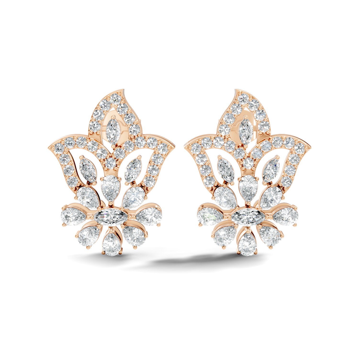 Round-Cut Lab-grown Diamond Stud Earrings in 10K Rose Gold