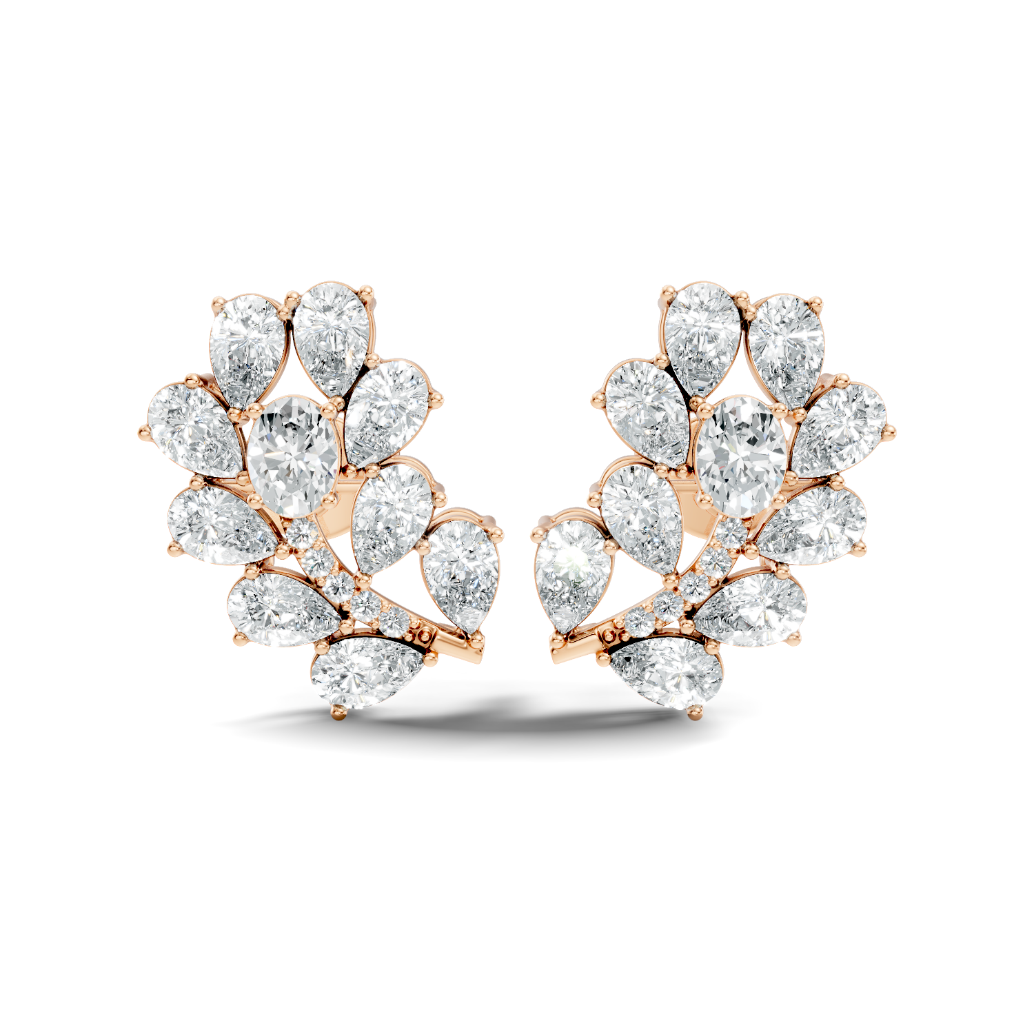 Round-Cut Lab-grown and Labgrown Diamond Vintage Studs in 10K Rose Gold
