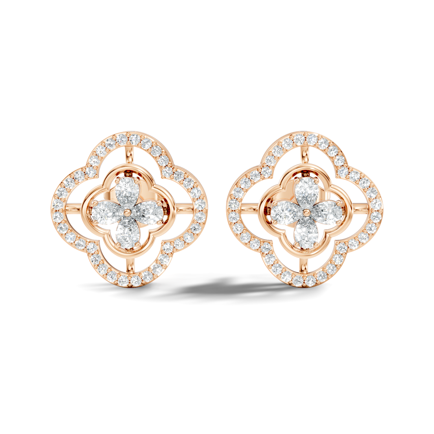 Round-Cut Lab-grown Diamond Earrings in 10K White Gold