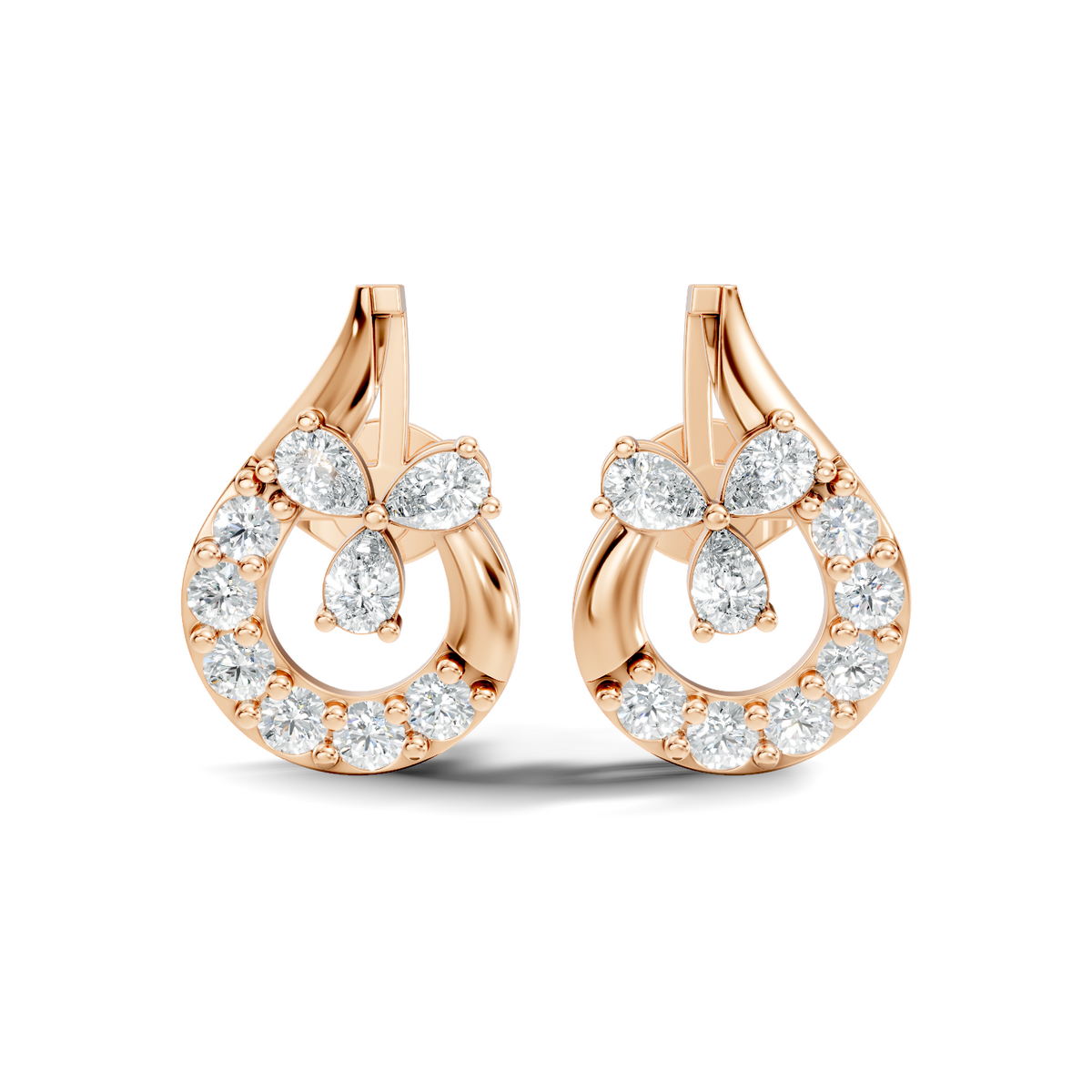 Round-Cut Lab-grown Diamond Vintage Earrings in 10K White Gold