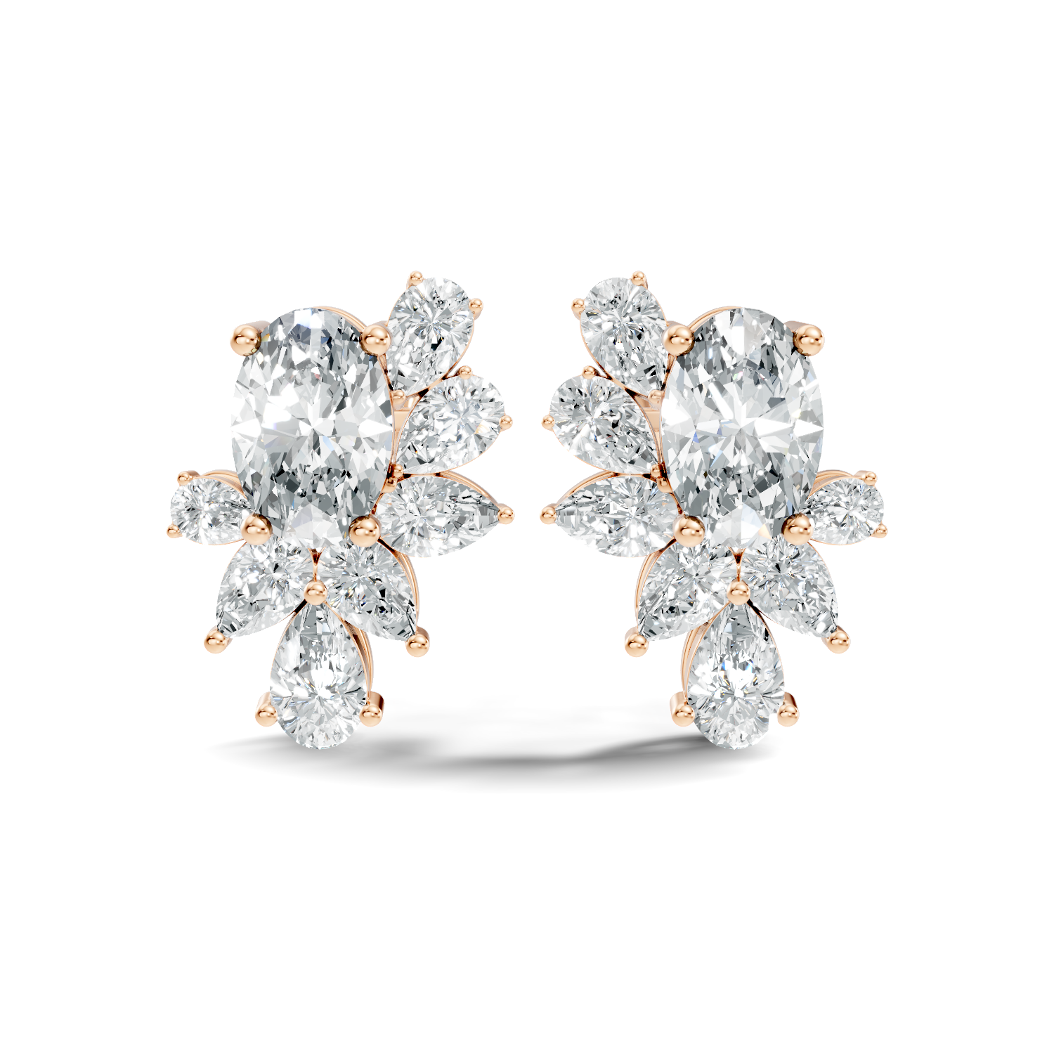 Pear-Cut Lab-grown Diamond Vintage Earrings in 10K White Gold