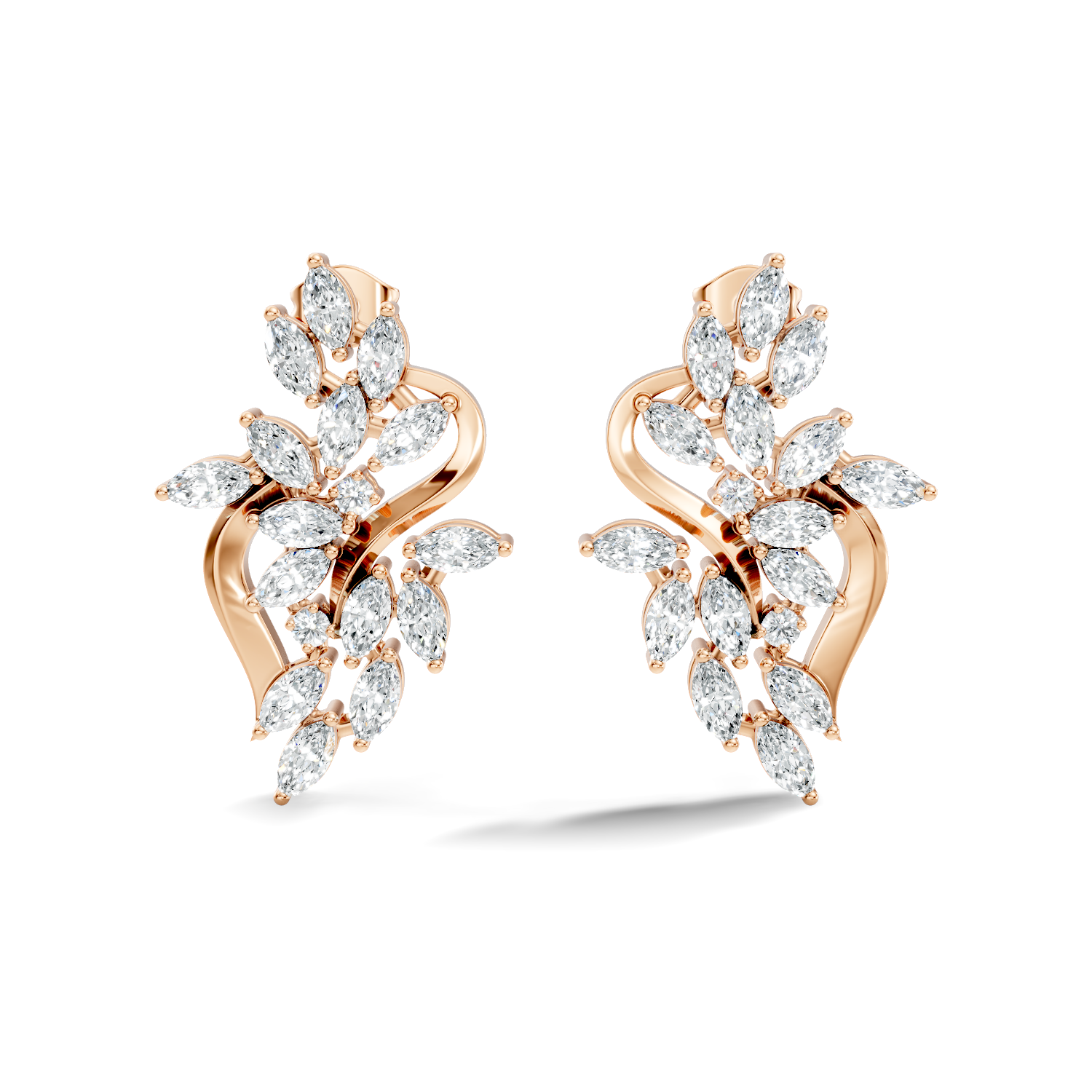 Round-Cut Lab-grown Diamond Antique Studs in 10K Rose Gold