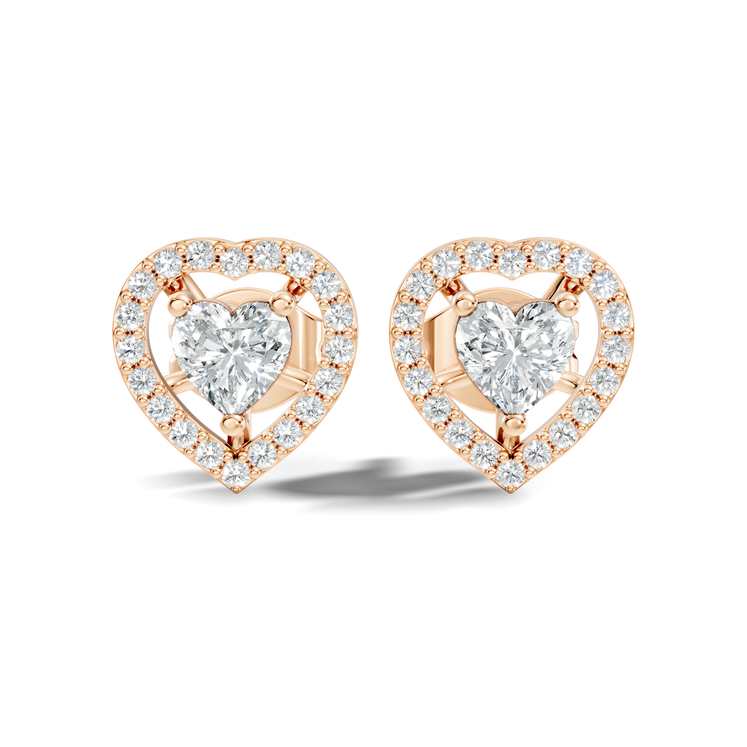 1.35Ct Round-Cut Lab-grown Diamond Earrings in 10K Rose Gold
