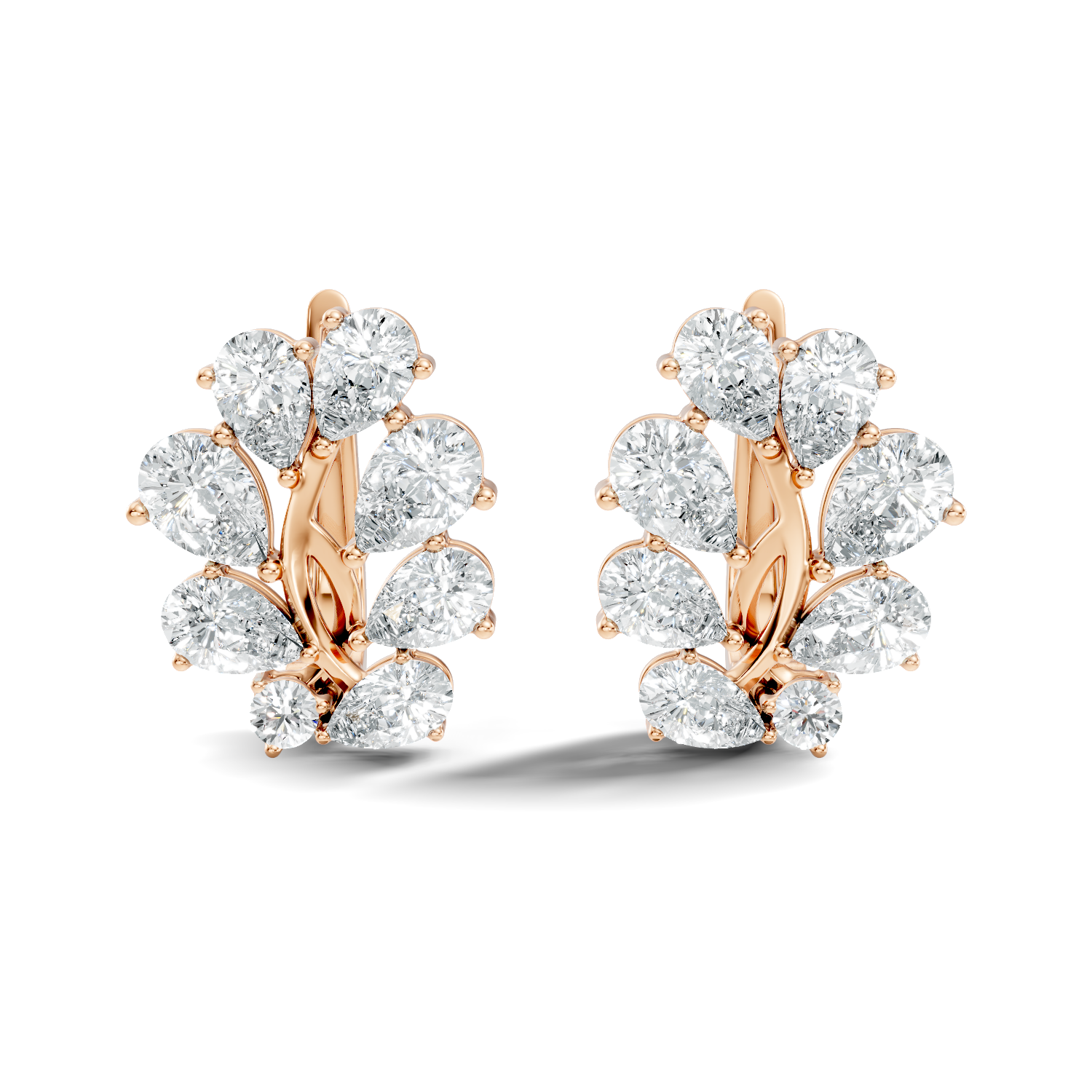 Marquise-Cut Lab-grown Diamond Antique Earrings in 10K White Gold