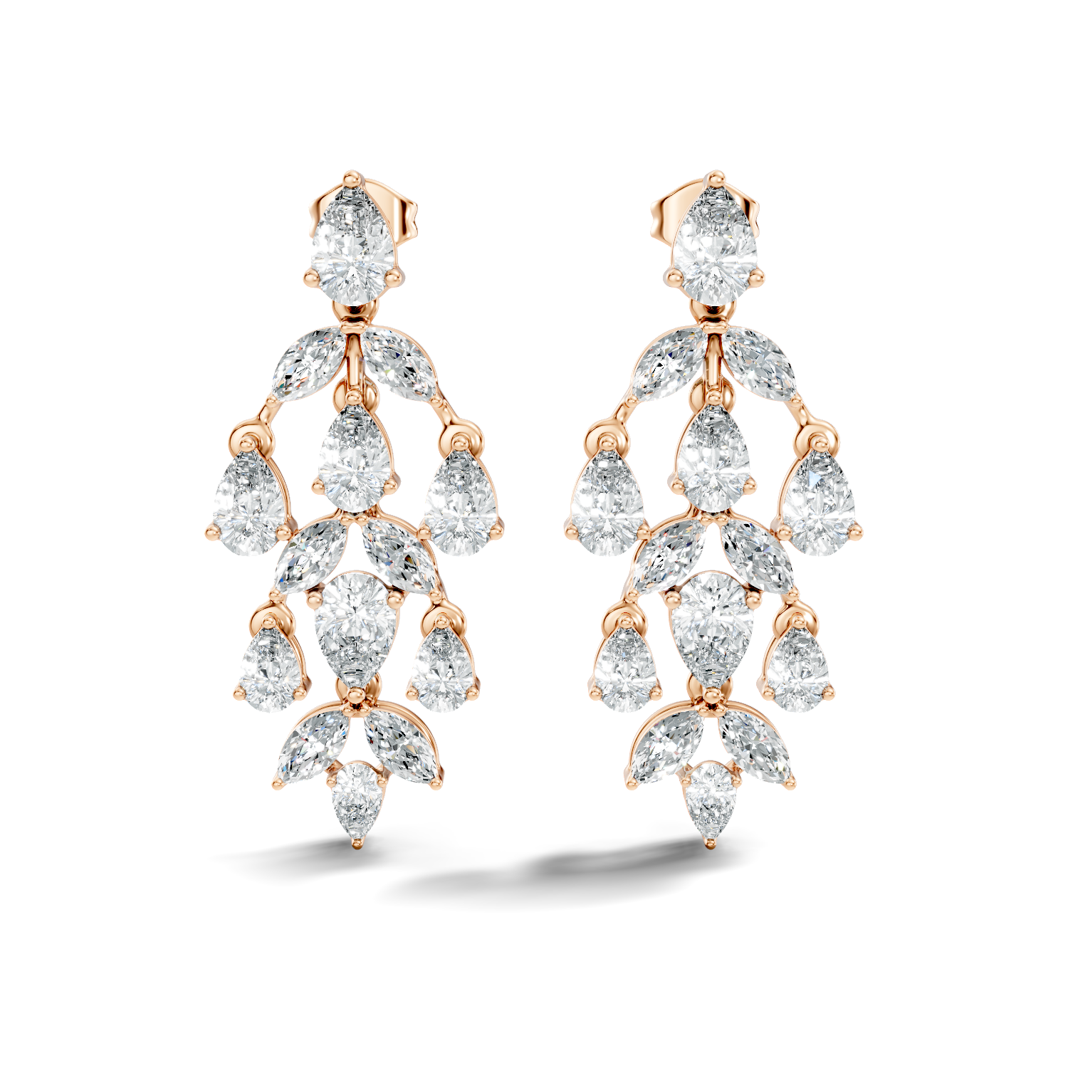 3.09Ct Pear-Cut Lab-grown Diamond Earrings in 10K Rose Gold