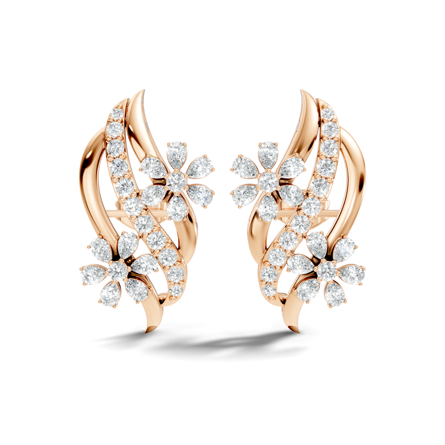 Pear-Cut Lab-grown Diamond Earrings in 10K Yellow Gold