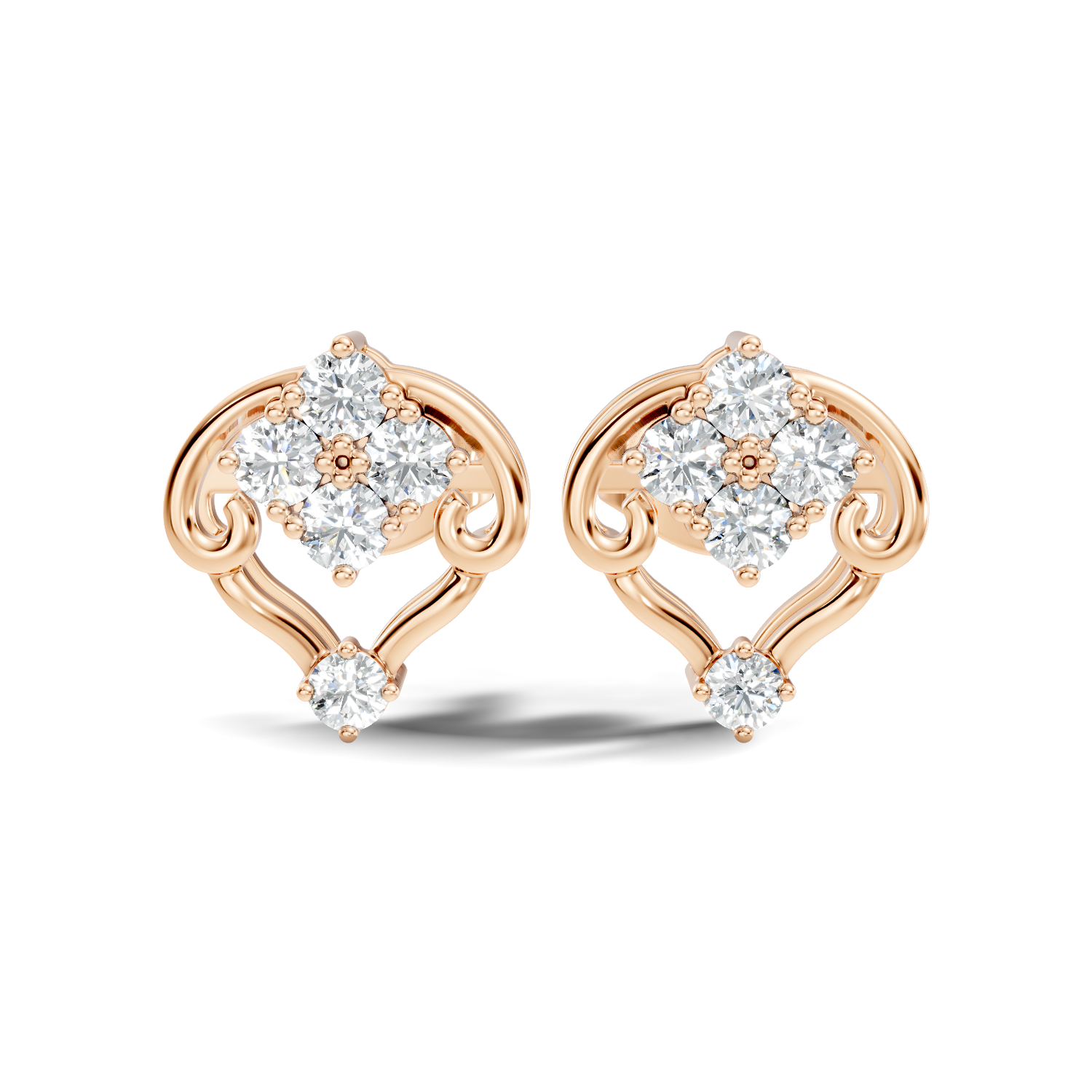 1.16Ct Pear-Cut Lab-grown and Natural Diamond Earrings in 10K Yellow Gold