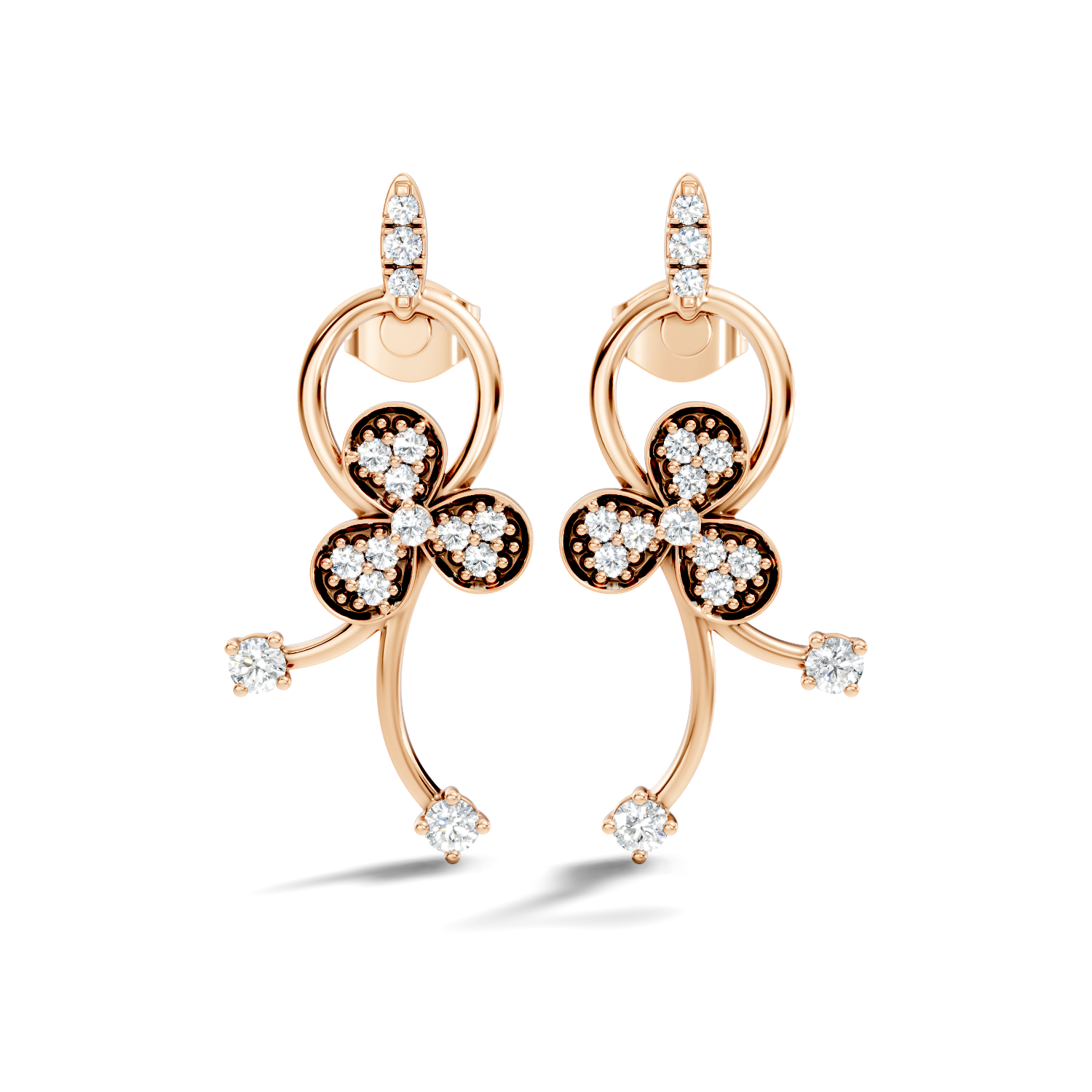 2.50Ct Marquise-Cut Lab-grown Diamond Cluster Earrings in 10K Rose Gold