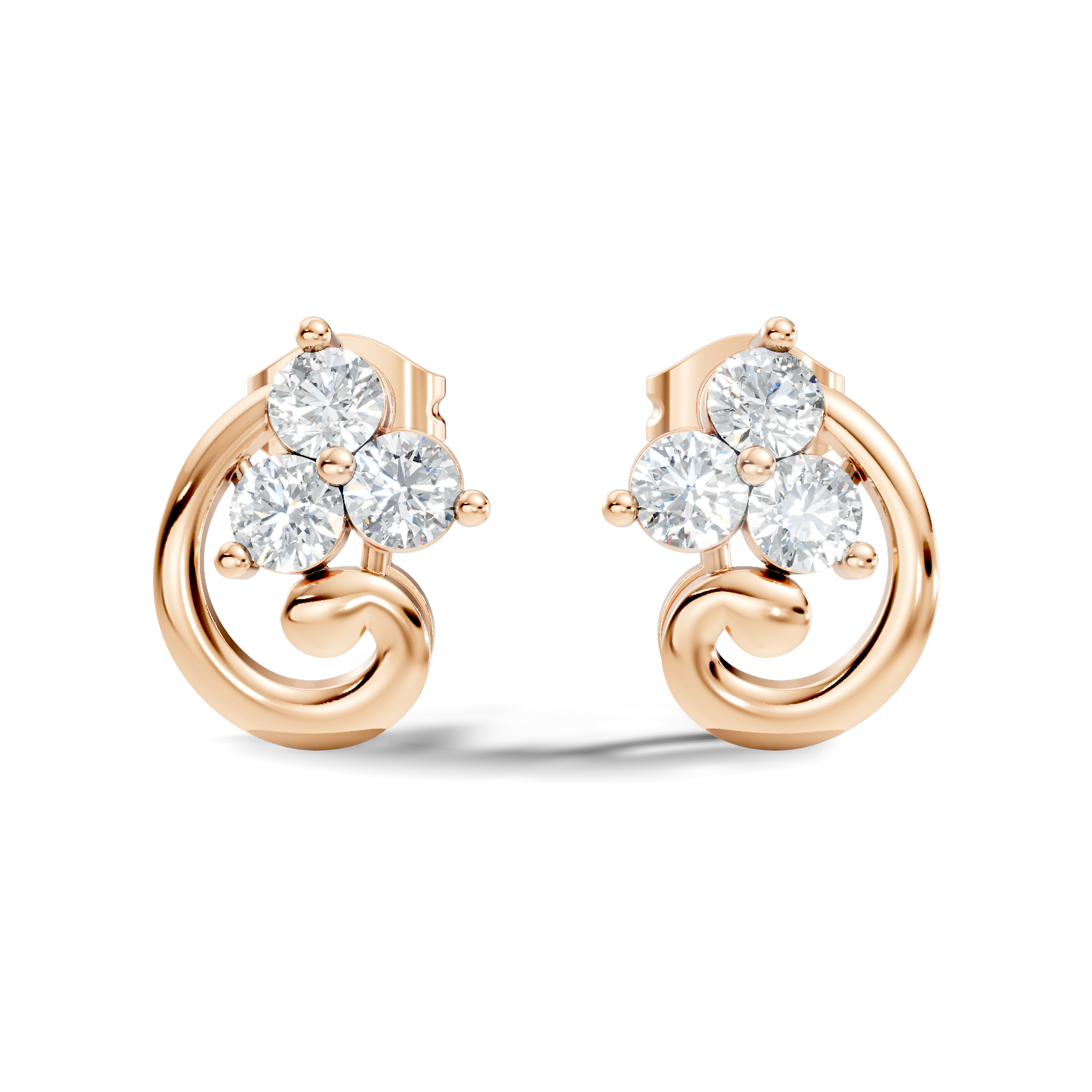 2.16Ct Round-Cut Lab-grown and Natural Diamond Earrings in 14K White Gold