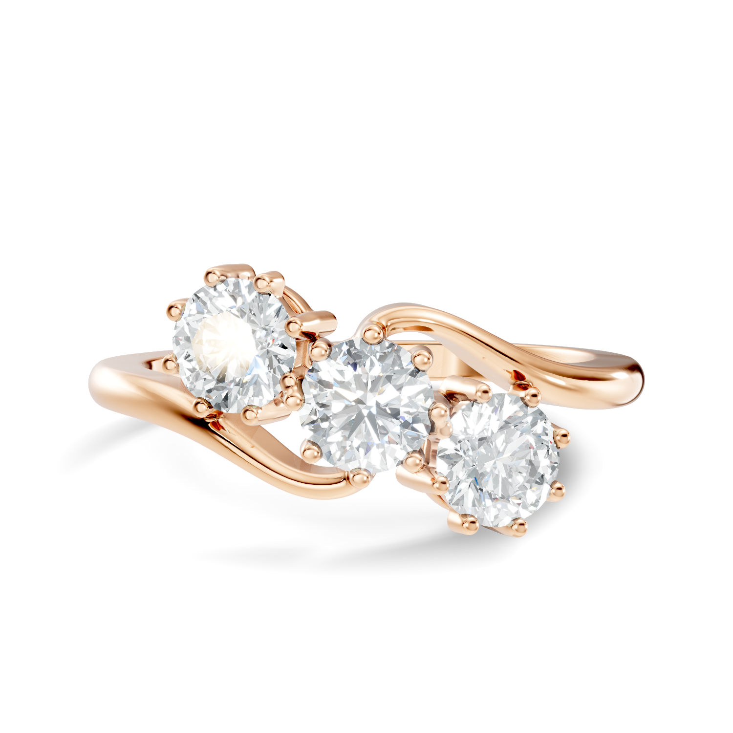 3.45Ct Emerald-Cut Lab-grown Diamond Cluster Ring in 10K Rose Gold