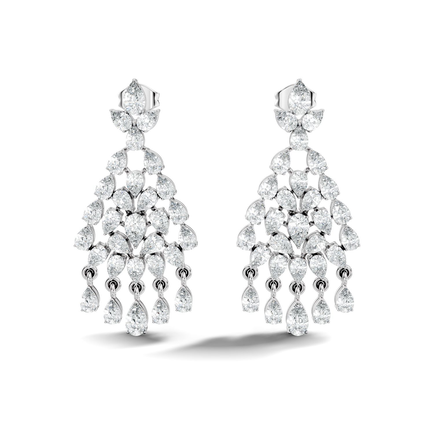 Emerald-Cut Lab-grown and Natural Diamond Earrings in 10K White Gold