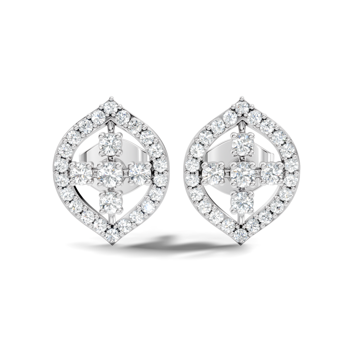 Marquise-Cut Lab-grown Diamond Earrings in 10K Yellow Gold