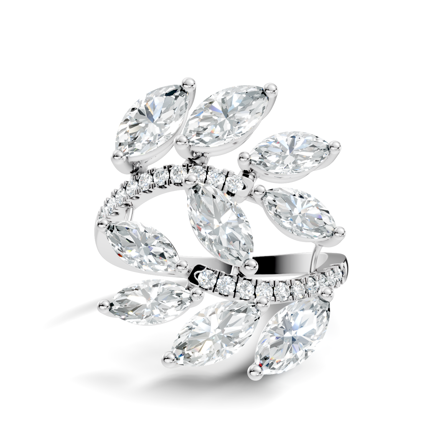 Round-Cut Lab-grown Diamond Antique Ring in 10K White Gold