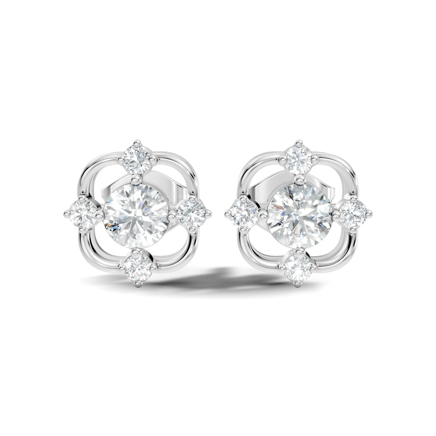 4.29Ct Round-Cut Lab-grown Diamond Earrings in 10K Yellow Gold