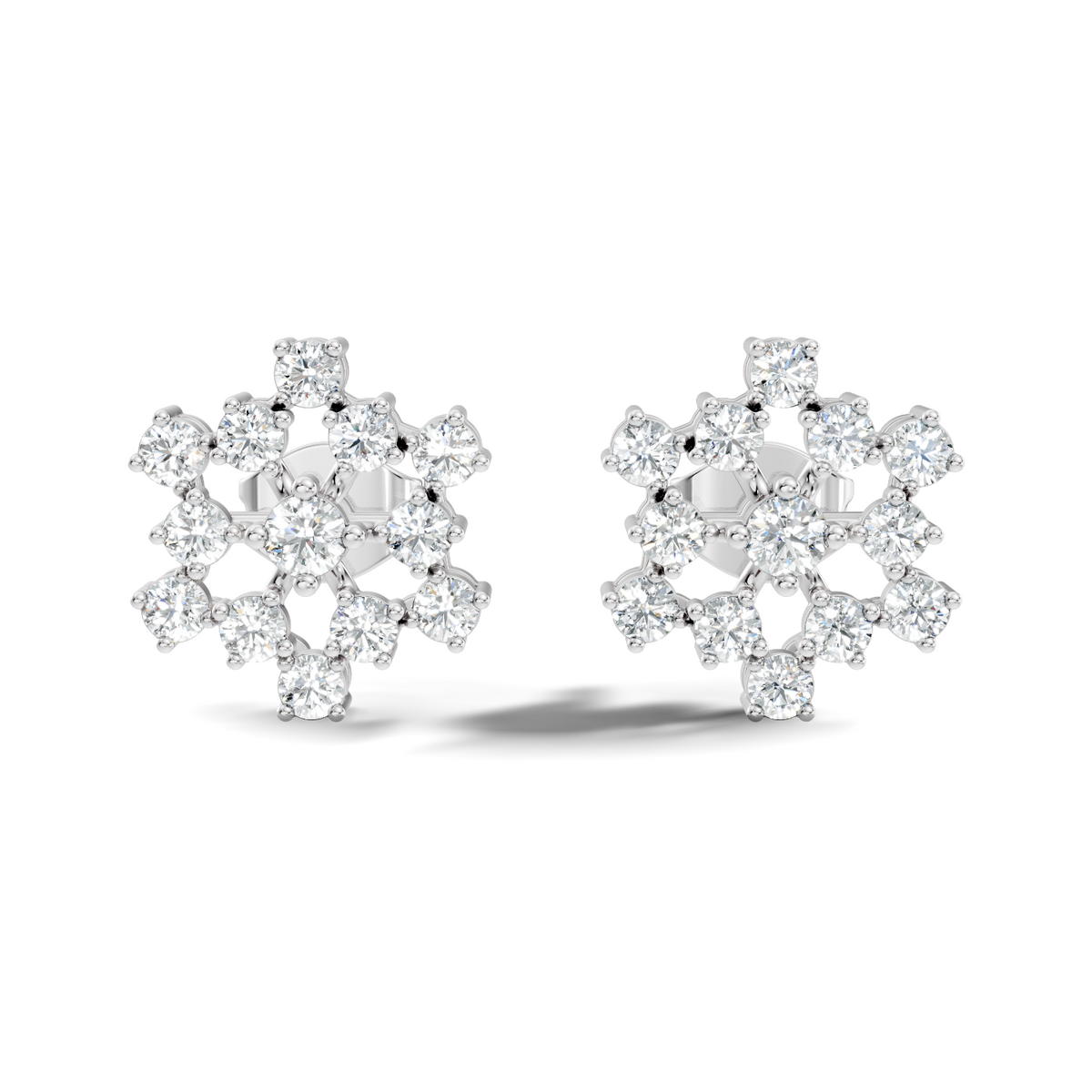 Emerald-Cut Lab-grown and Natural Diamond Earrings in 10K Rose Gold