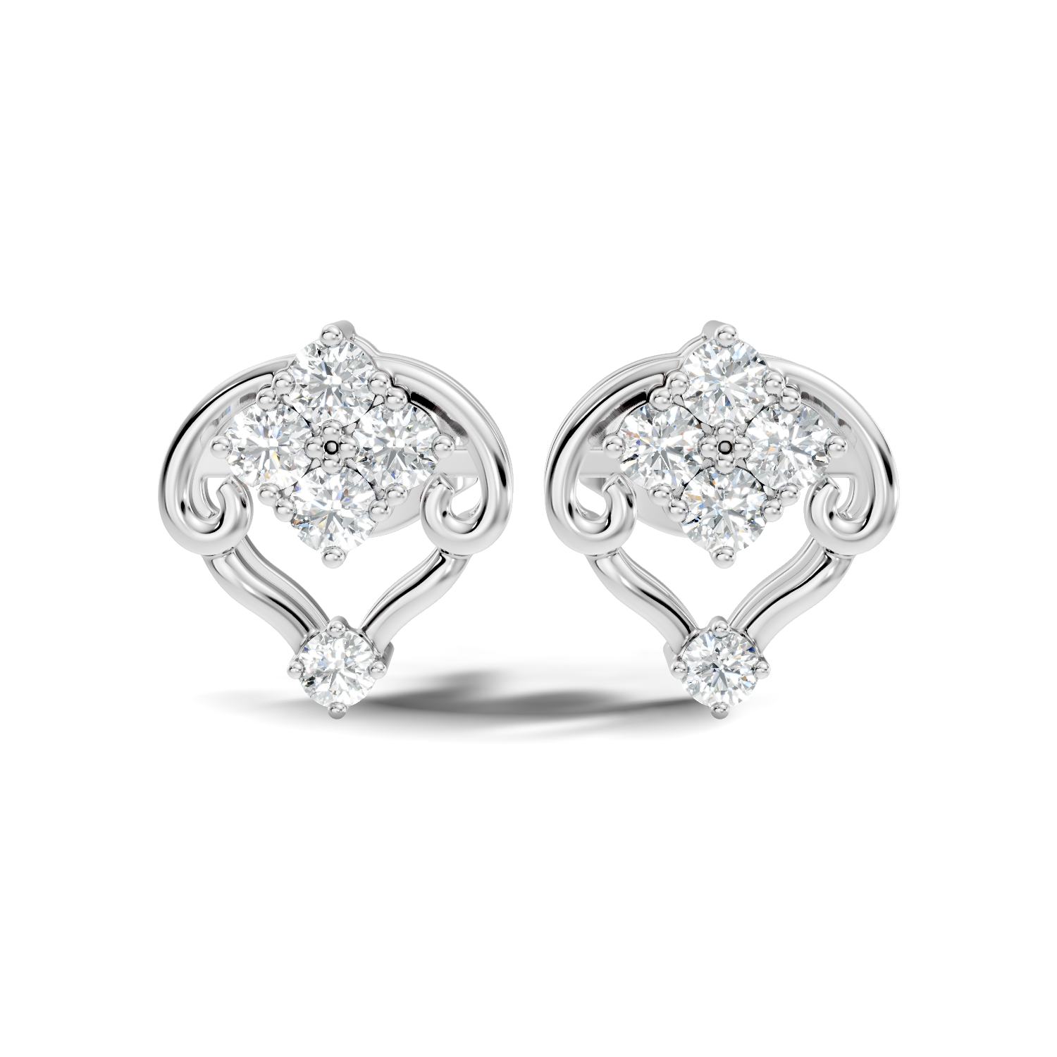 1.16Ct Pear-Cut Lab-grown and Natural Diamond Earrings in 10K Yellow Gold