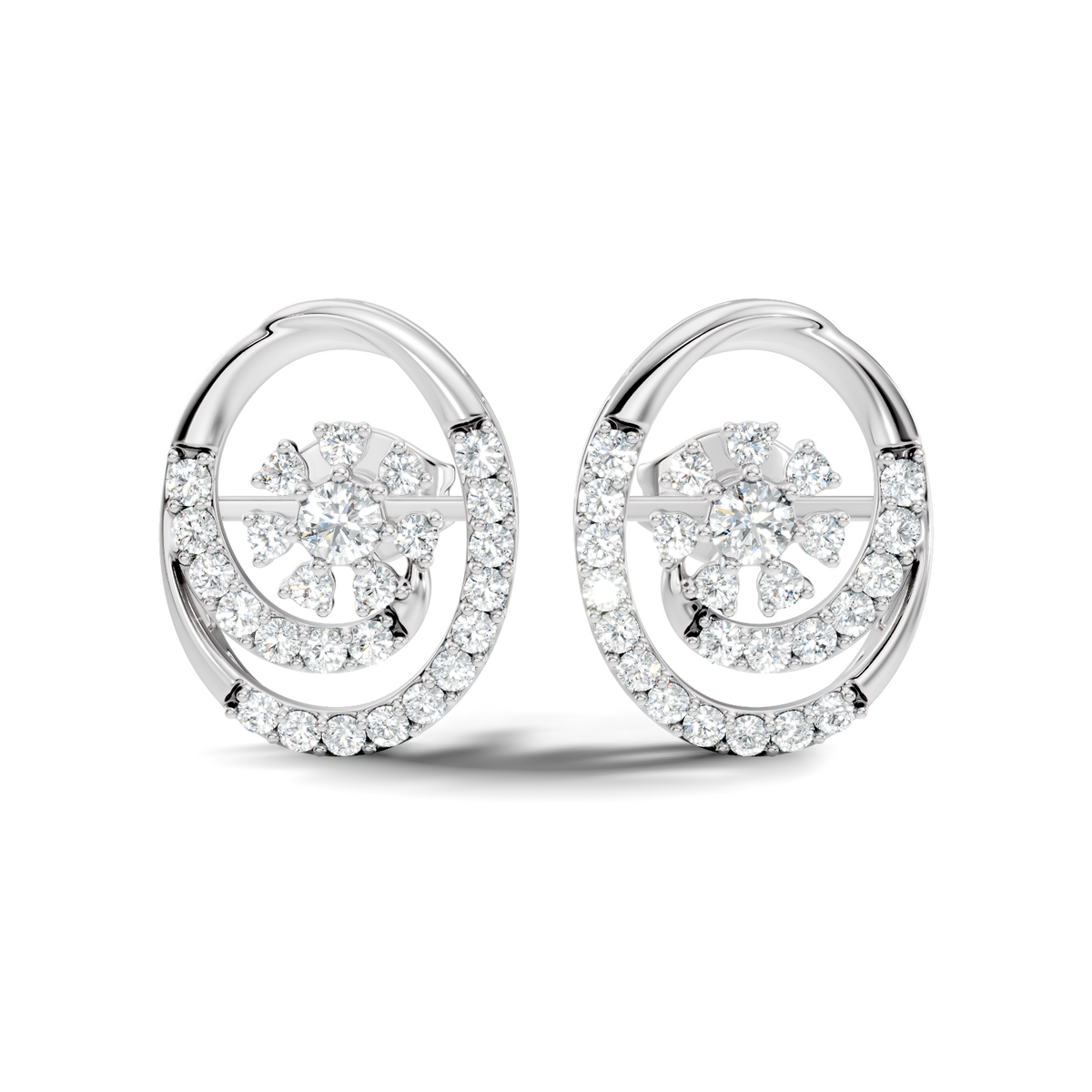 Pear-Cut Lab-grown and Natural Diamond Ring in 14K White Gold