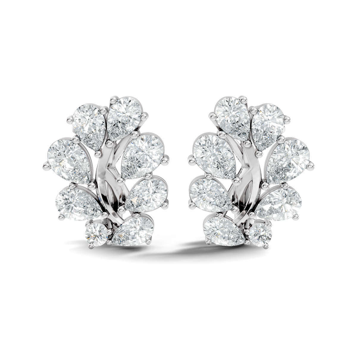 Marquise-Cut Lab-grown Diamond Antique Earrings in 10K White Gold