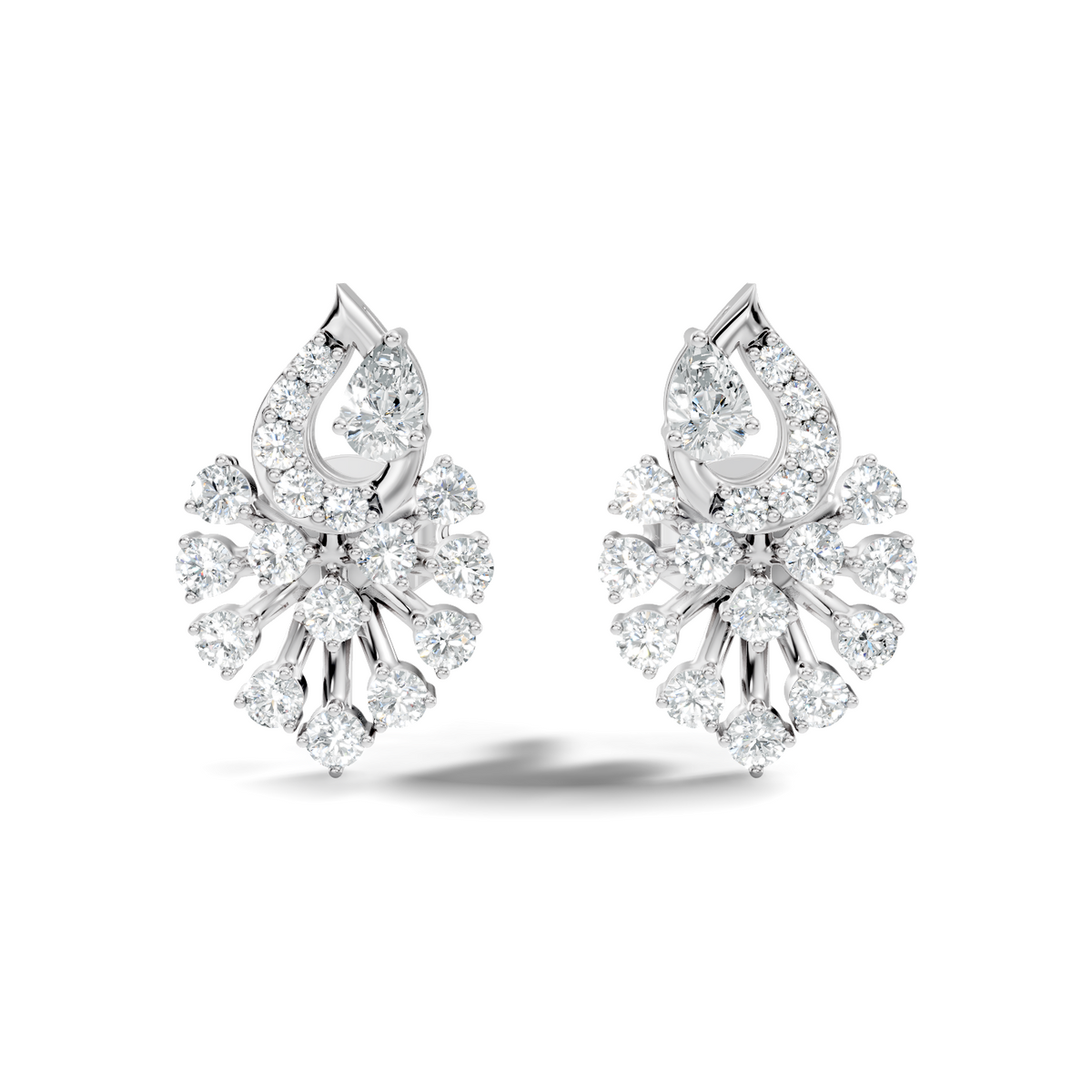 Princess-Cut Lab-grown and Natural Diamond Vintage Earrings in 10K Yellow Gold