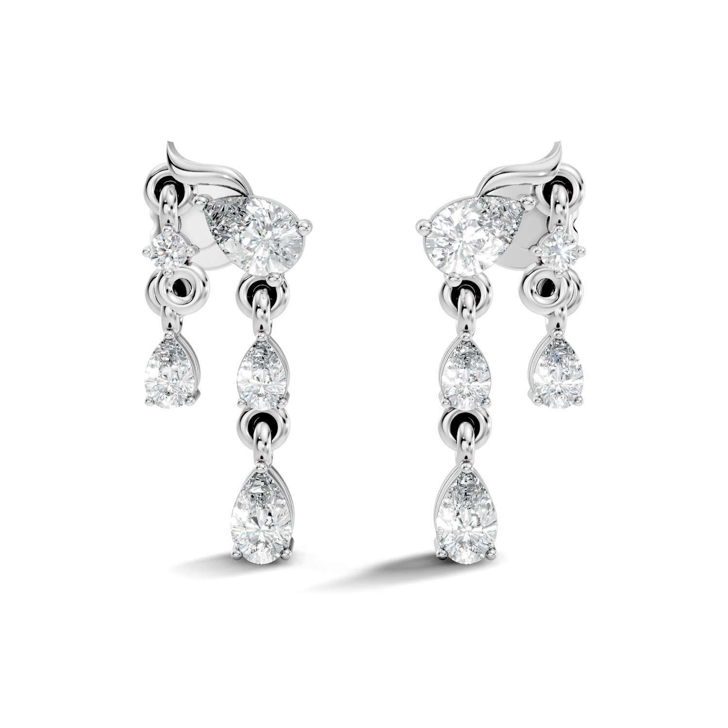 3.80Ct Pear-Cut Lab-grown Diamond Earrings in 10K White Gold