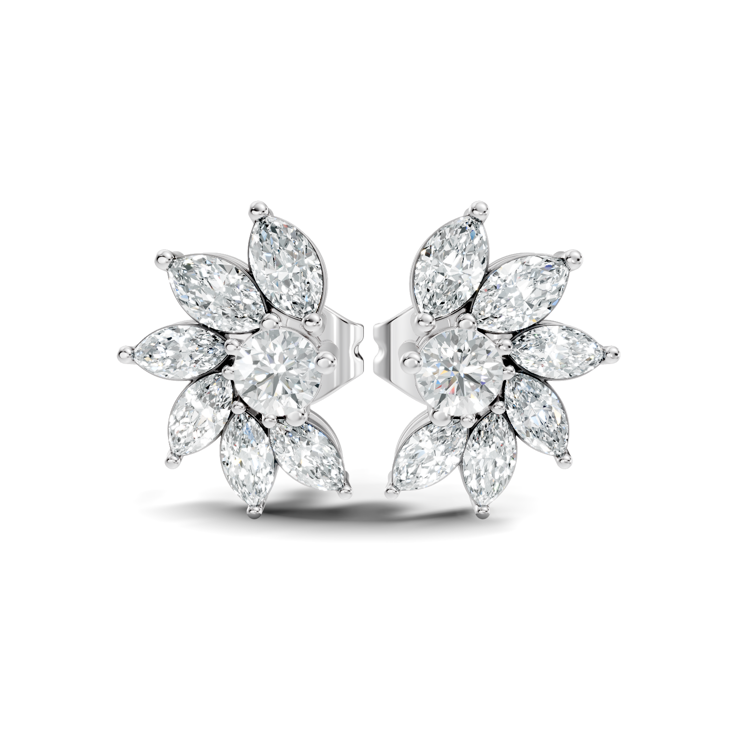 4.17Ct Pear-Cut Lab-grown and Natural Diamond Earrings in 10K White Gold