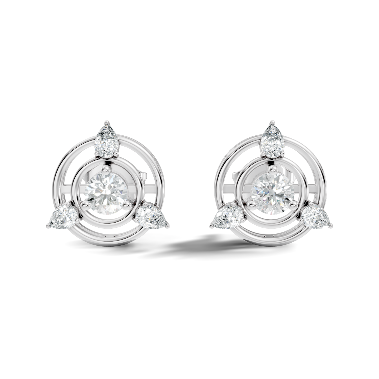 Princess-Cut Lab-grown and Natural Diamond Earrings in 10K White Gold